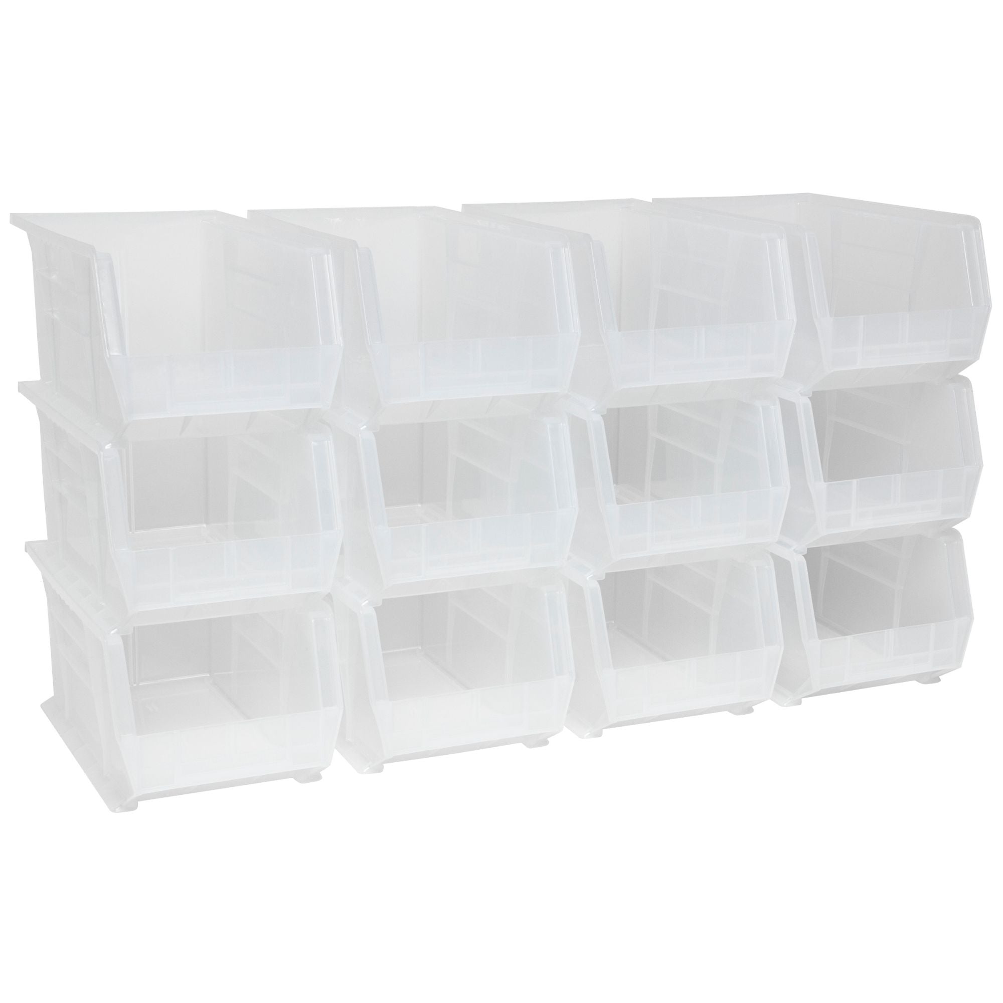 Akro-Mils 12 Pk AkroBins Plastic Storage Bins, Space-Saving Organizers(Open Box)