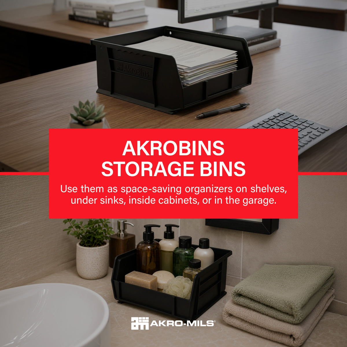 Akro-Mils 6 Pack AkroBins Plastic Storage Bins, Organizers (Open Box) - VMInnovations