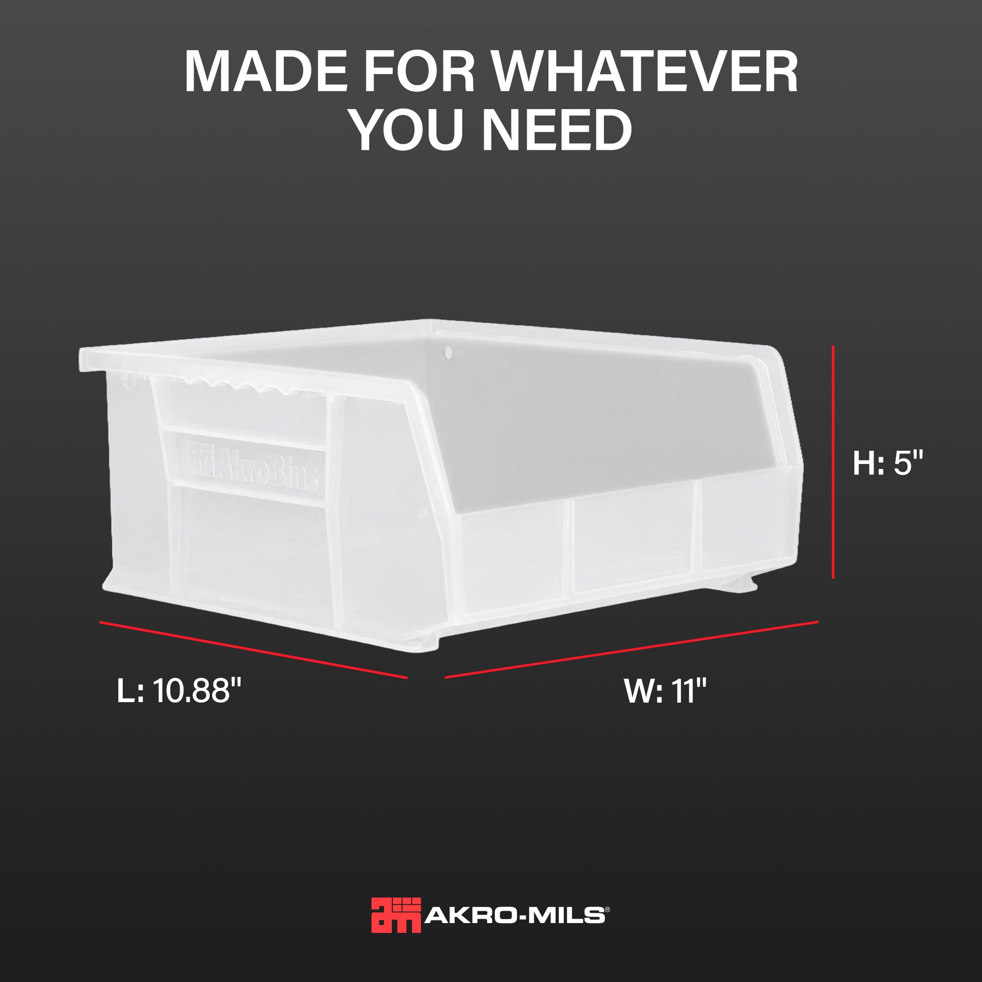 Akro-Mils 6 Pack AkroBins Plastic Storage Bins, Space-Saving Organizers, Clear - VMInnovations