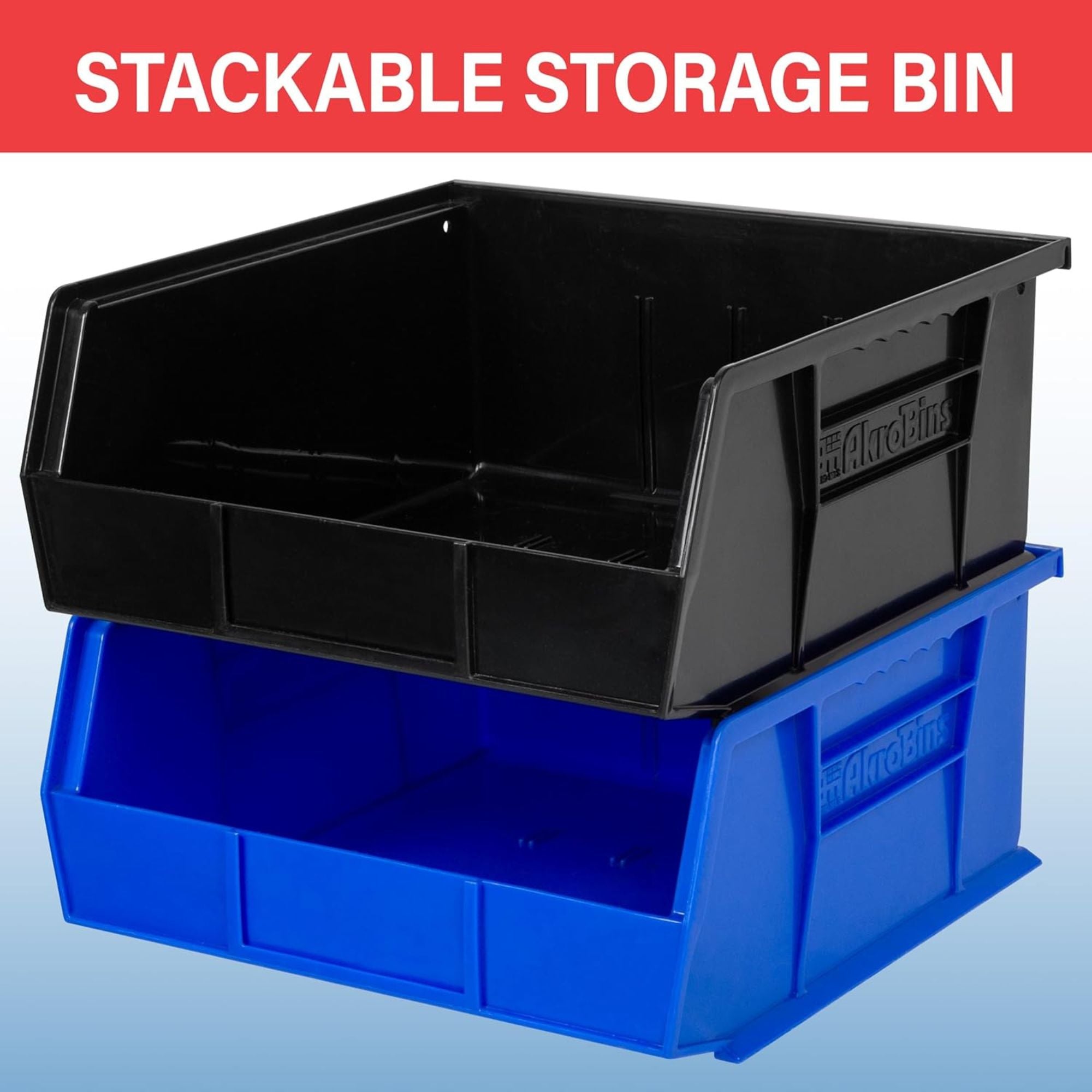 Akro-Mils 6 Pk AkroBins Plastic Storage Bins, Space-Saving Organizers (Open Box)