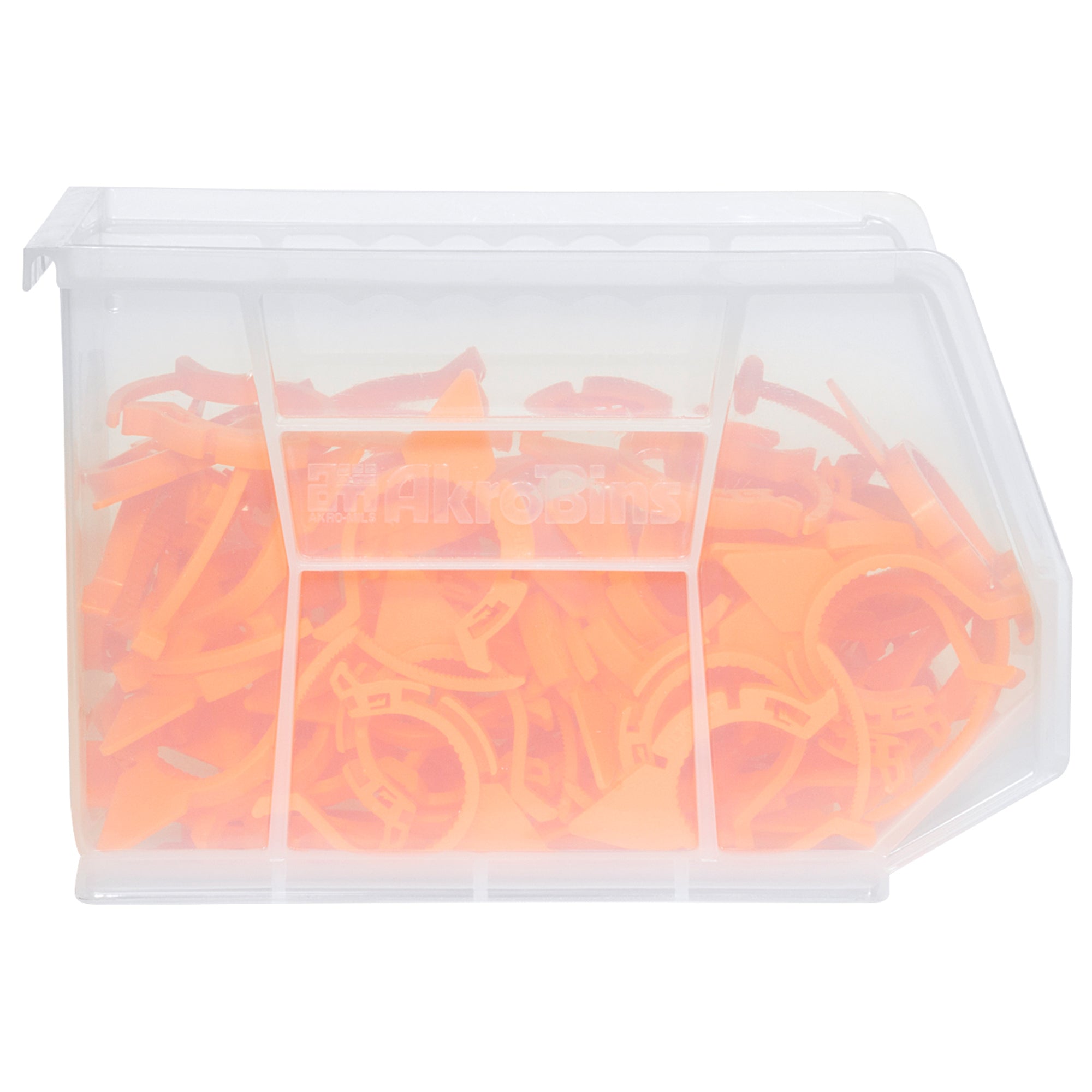 Akro-Mils 6 Pk AkroBins Plastic Storage Bins, Space-Saving Organizers (Open Box)