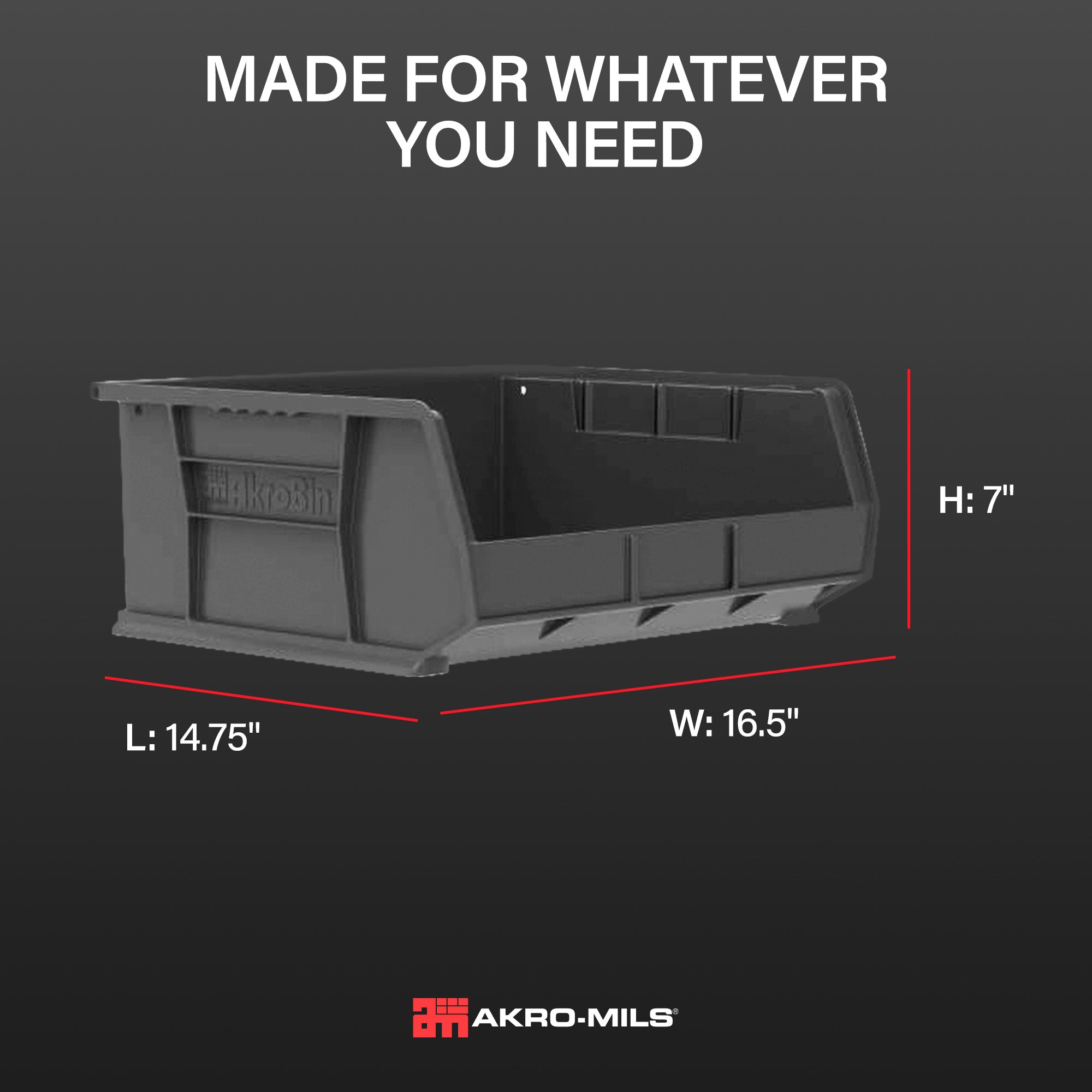 Akro-Mils AkroBins Plastic Storage Bins, Space-Saving Organizers, Black, 6 Pack - VMInnovations