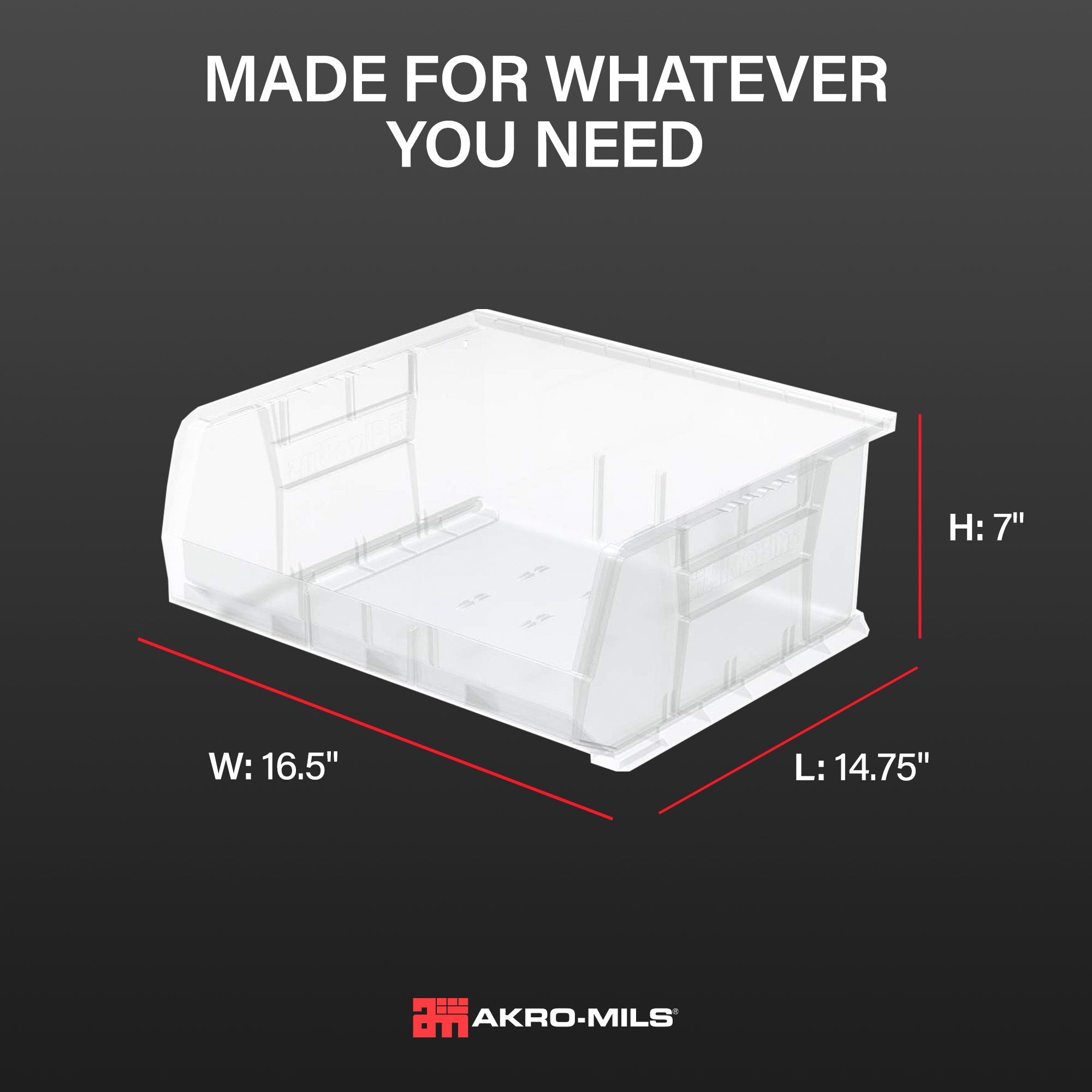 Akro-Mils 6 Pack AkroBins Plastic Storage Bins, Space-Saving Organizers, Clear - VMInnovations