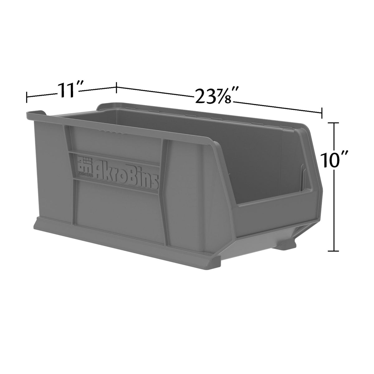 Akro-Mils 6 Pack AkroBins Plastic Storage Bins, Space-Saving Organizers, Black (Open Box)