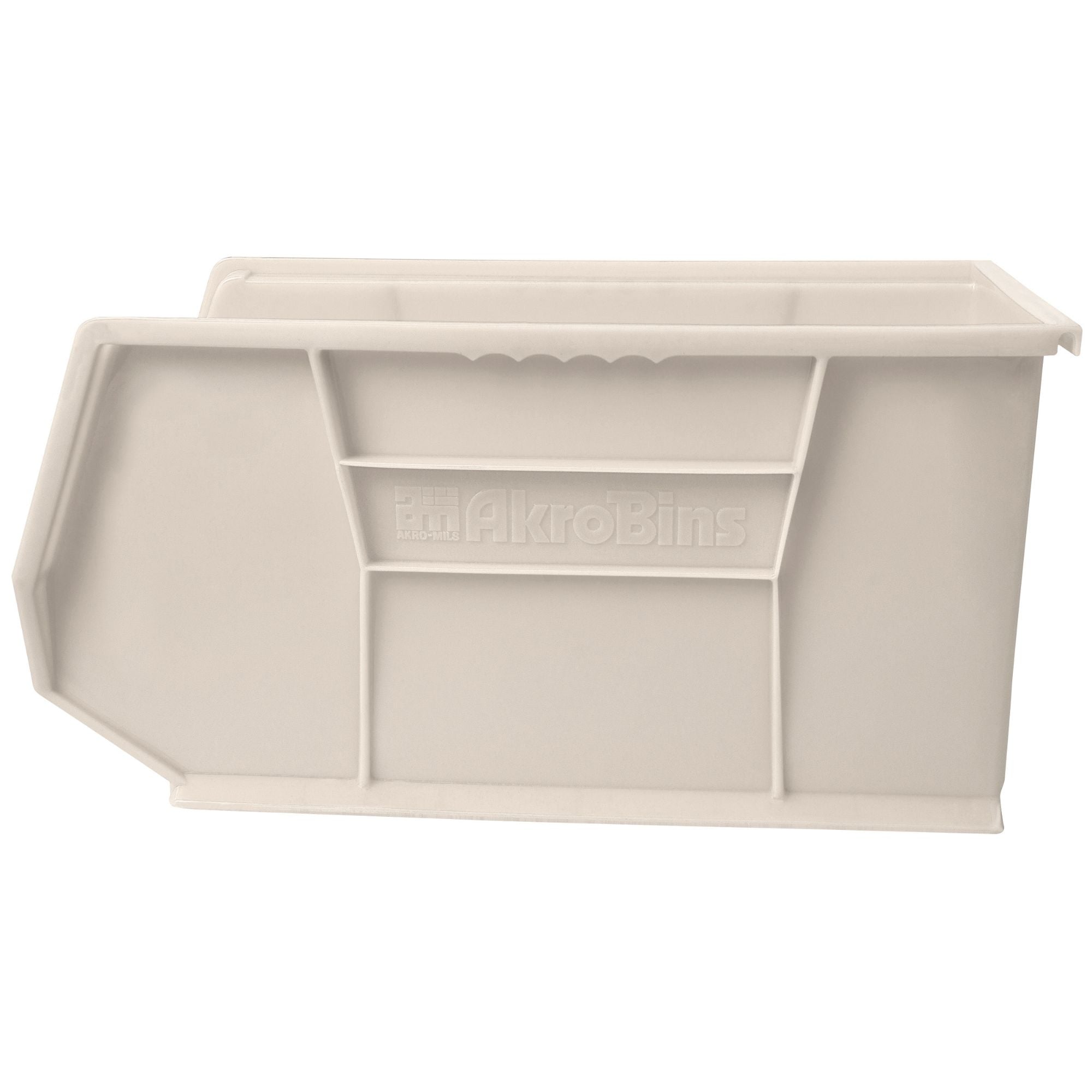 Akro-Mils 6 Pack AkroBins Plastic Storage Bins, Space-Saving Organizers, Stone (Open Box)