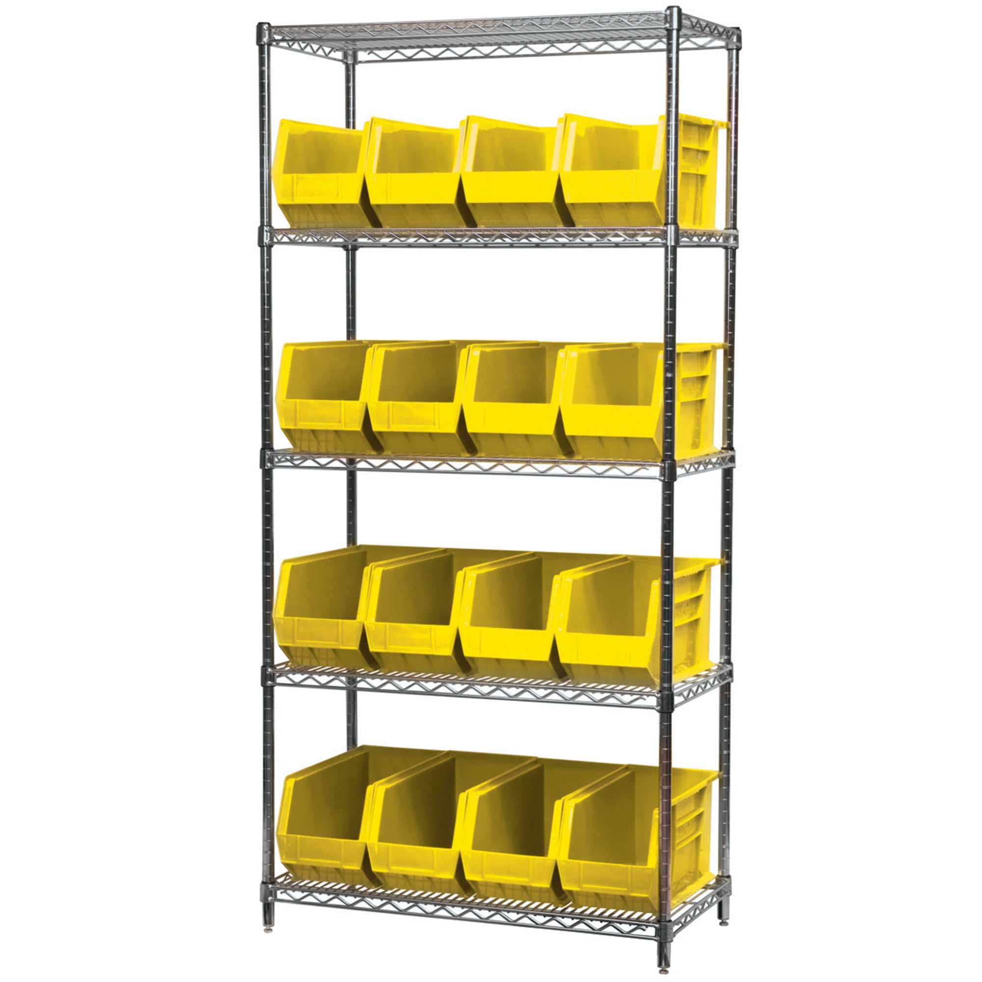 Akro-Mils 6 Pack AkroBins Plastic Storage Bins, Space-Saving Organizers, Yellow
