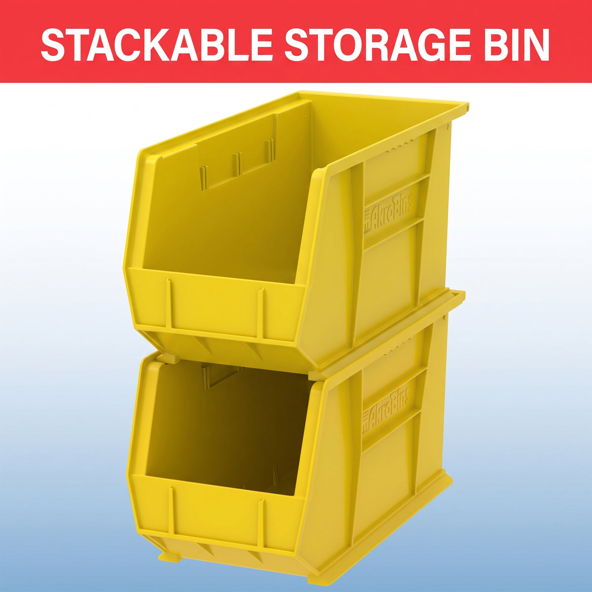 Akro-Mils 6 Pack AkroBins Plastic Storage Bins, Space-Saving Organizers, Yellow (Open Box)