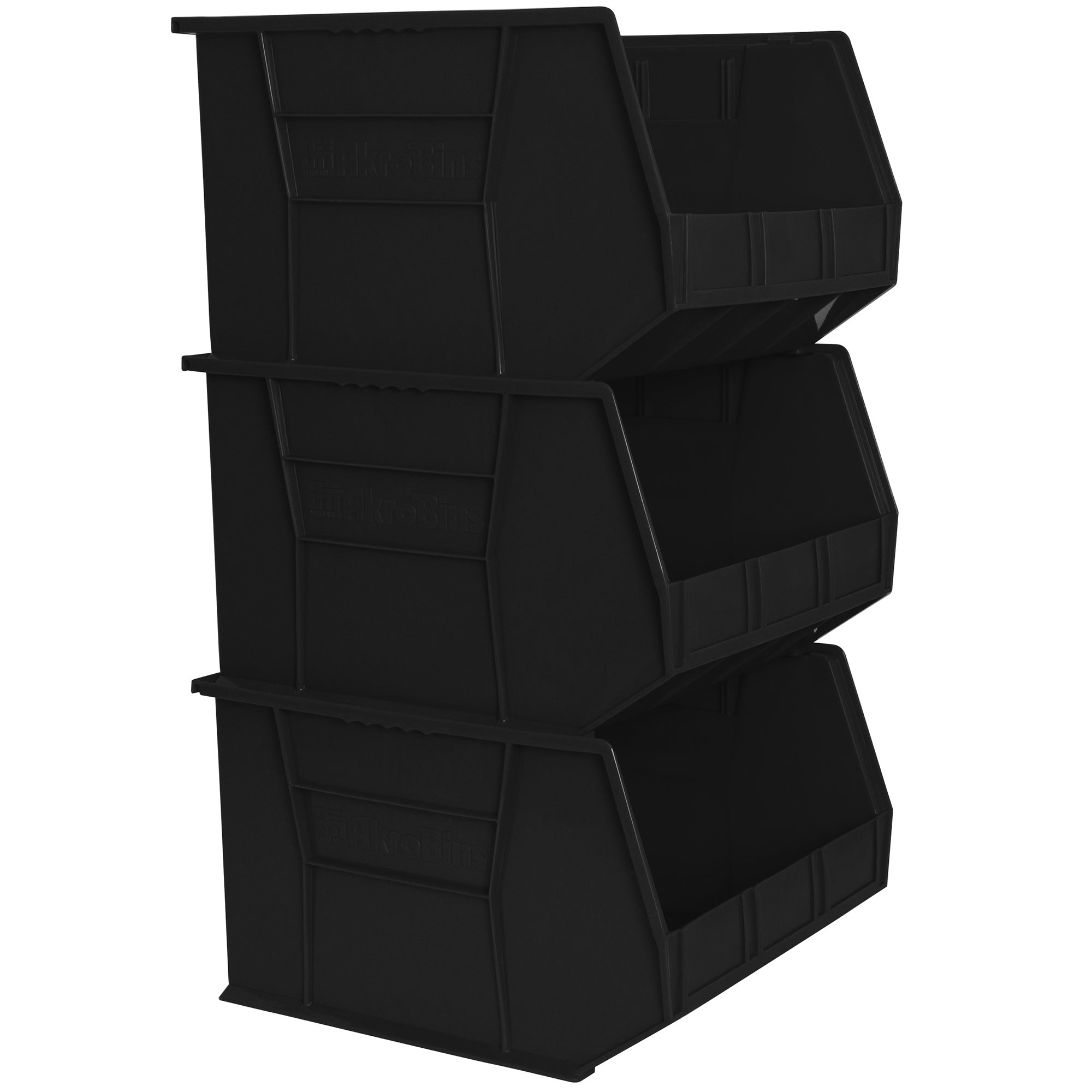 Akro-Mils 3 Pk AkroBins Plastic Storage Bins, Space-Saving Organizers (Open Box)