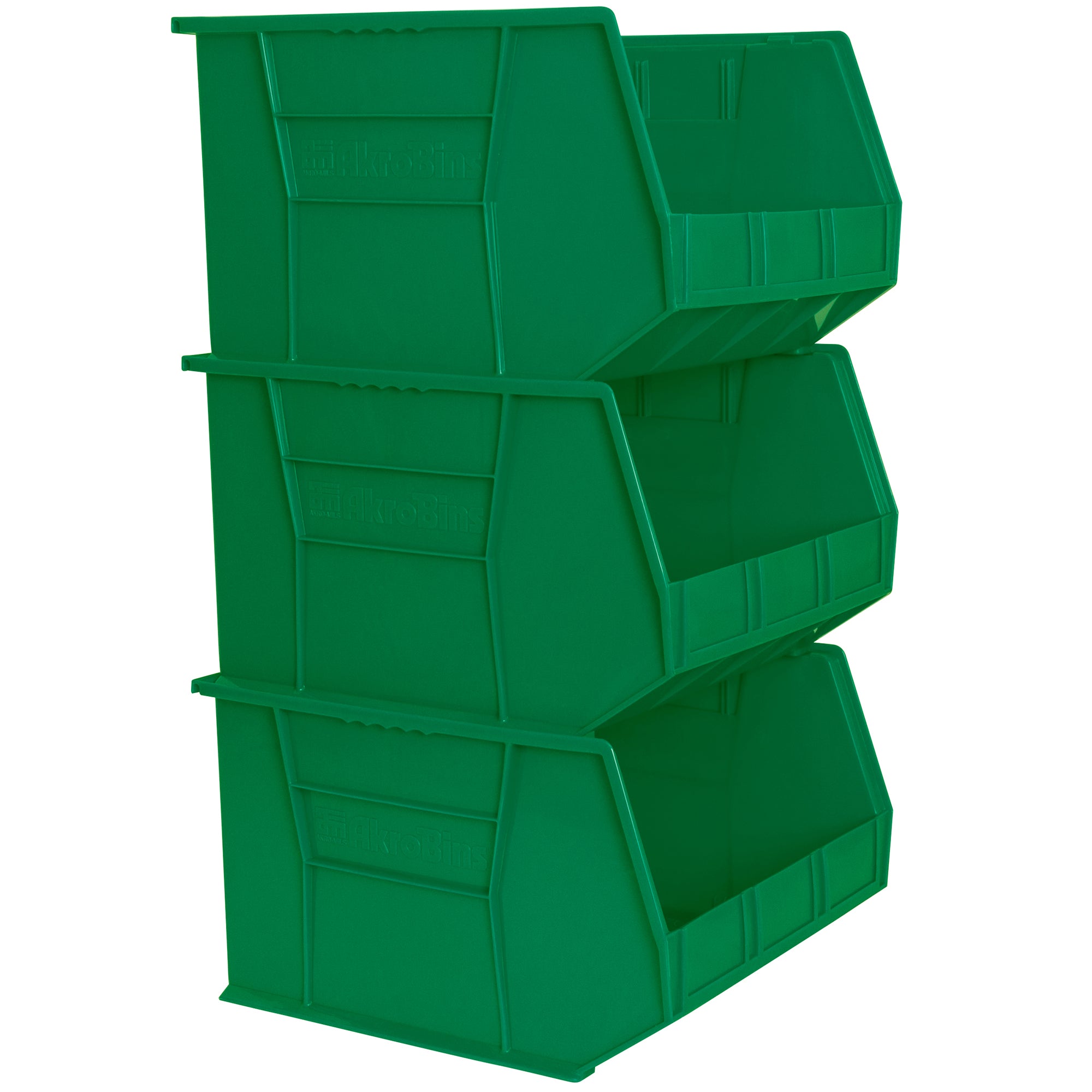 Akro-Mils 3Pk AkroBins Plastic Storage Bins, Space-Saving Organizers, (Open Box) - VMInnovations