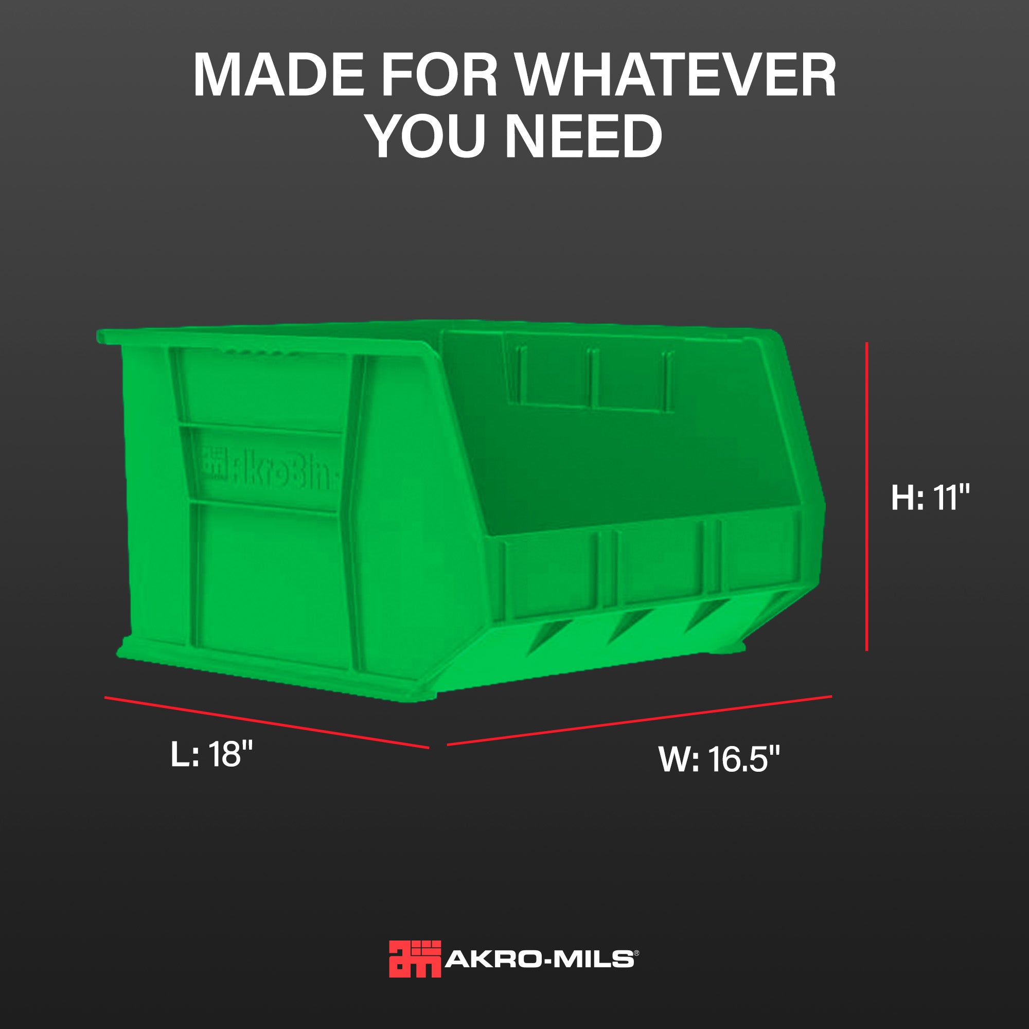 Akro-Mils 3Pk AkroBins Plastic Storage Bins, Space-Saving Organizers, (Open Box)