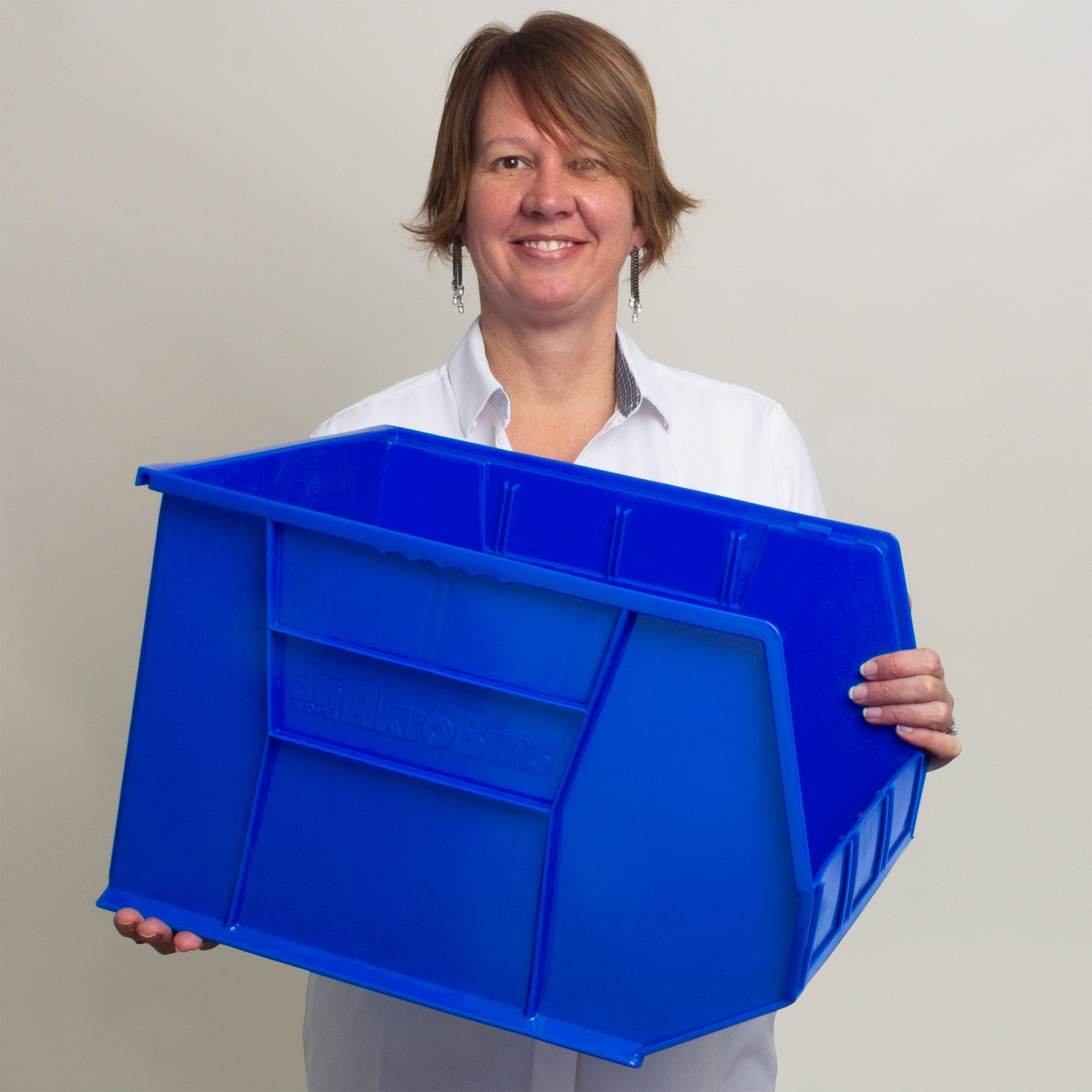 Akro-Mils 3Pk AkroBins Plastic Storage Bins, Space-Saving Organizers, (Open Box)