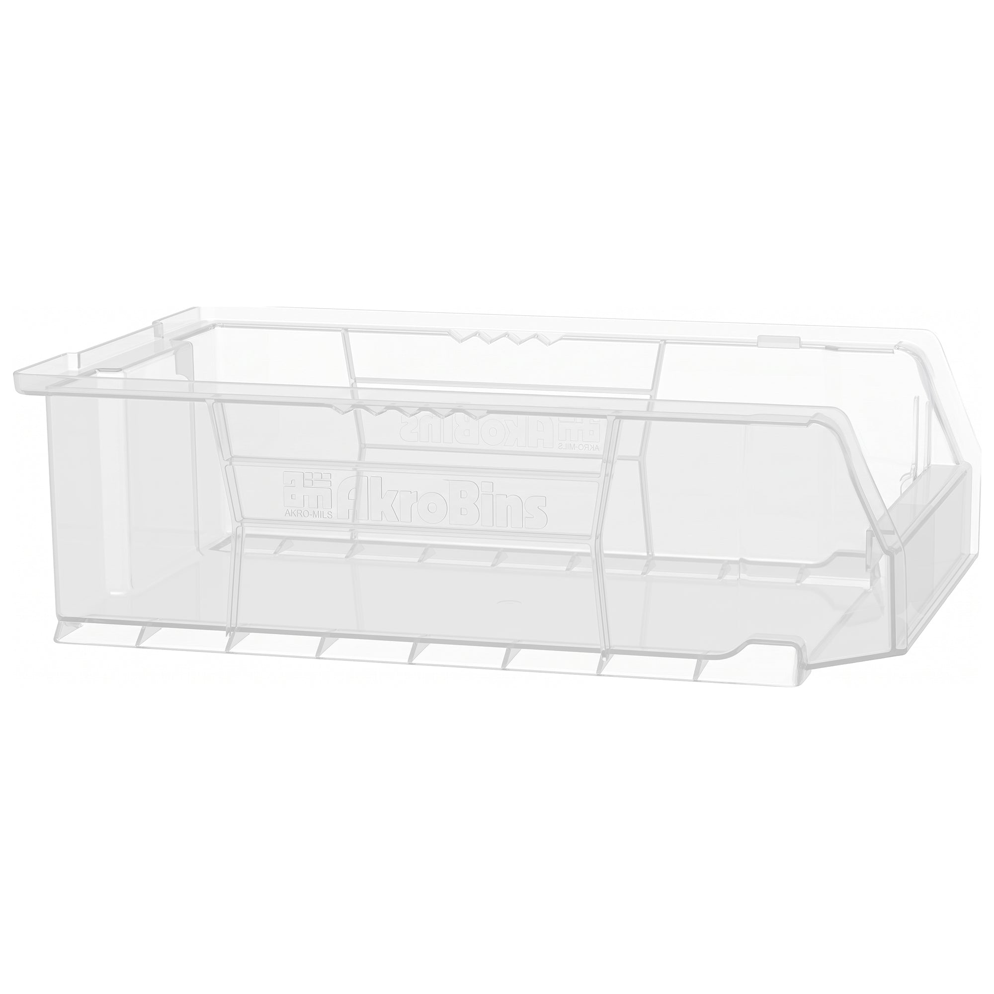 Akro-Mils 4 Pack AkroBins Plastic Storage Bins, Space-Saving Organizers, Clear