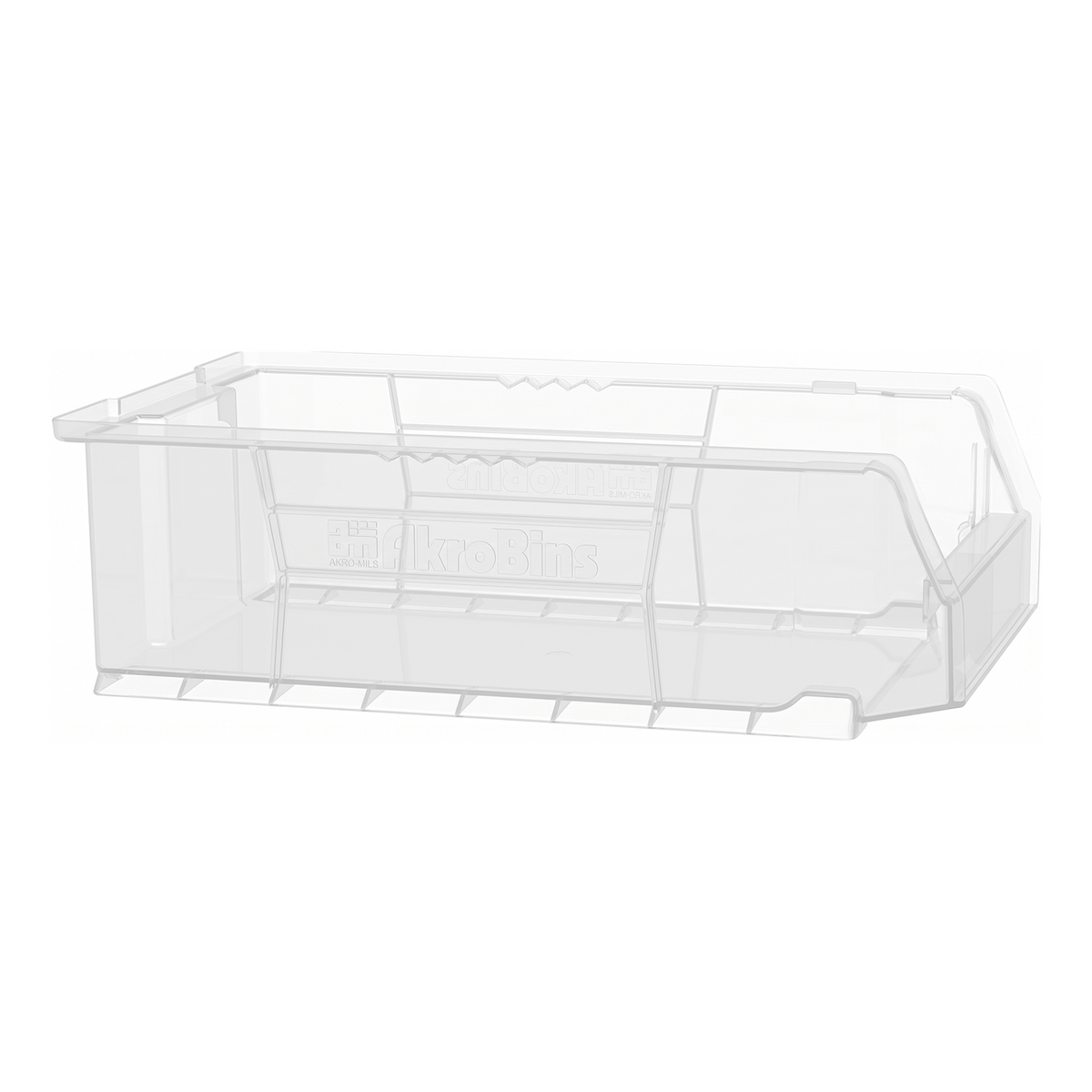 Akro-Mils 4 Pack AkroBins Plastic Storage Bins, Space-Saving Organizers, Clear