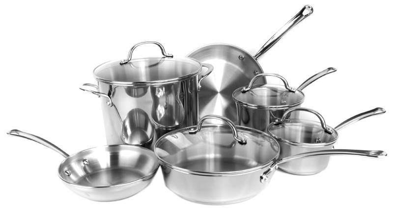 FARBERWARE Millennium 10 Piece Kitchen Cookware Set Pots/Pans Tulip (Open Box)