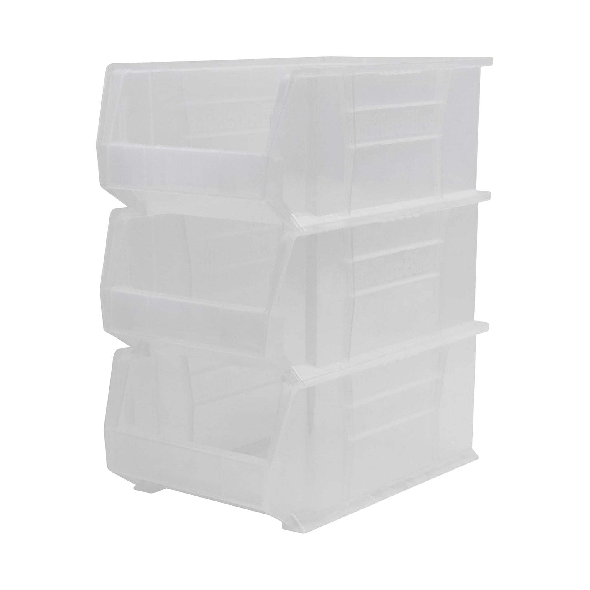 Akro-Mils 3 Pk AkroBins Plastic Storage Bins, Space-Saving Organizers (Open Box)