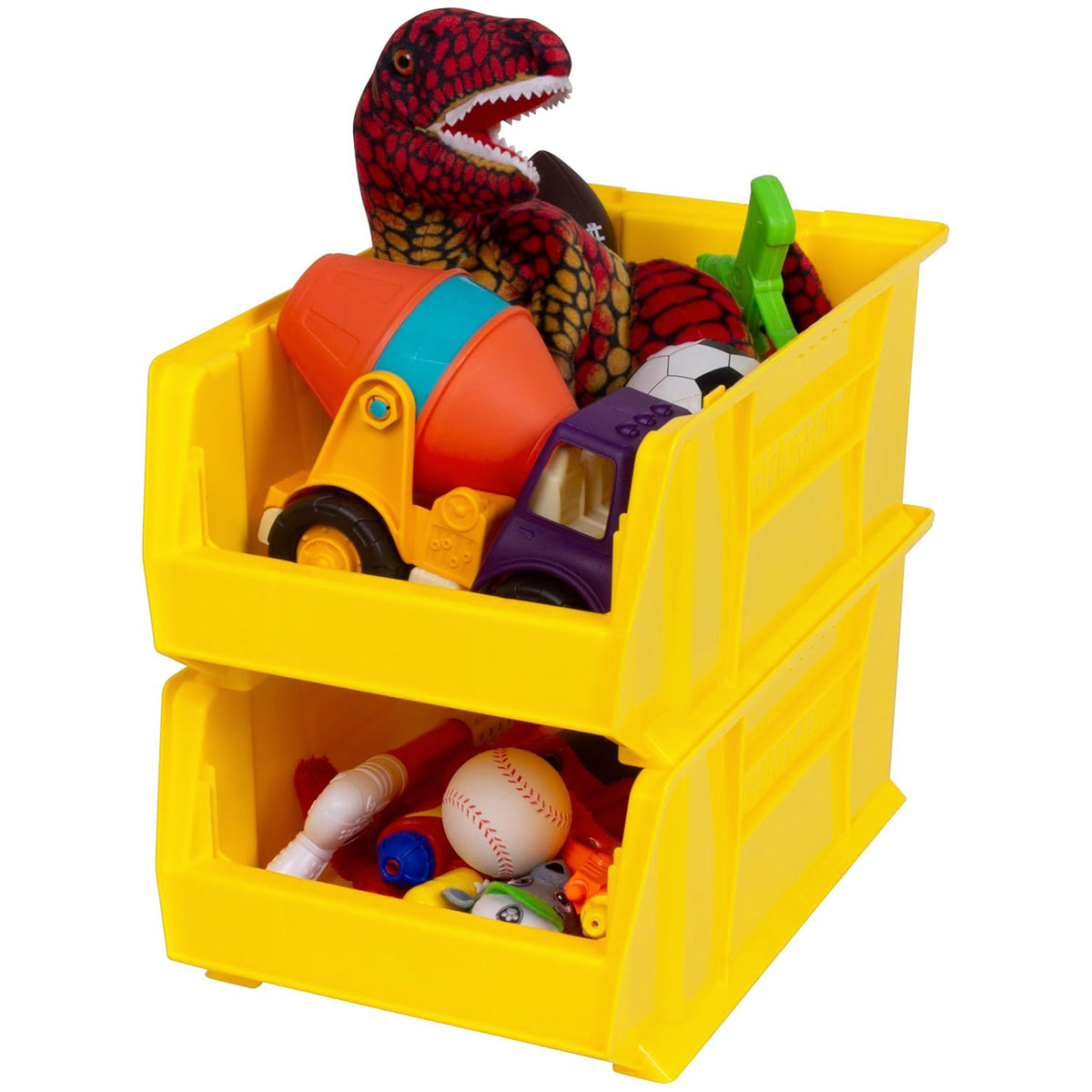 Akro-Mils 4 Pack Super-Size AkroBin Storage Bin, 20 x 12.375 x 8 Inch, Yellow