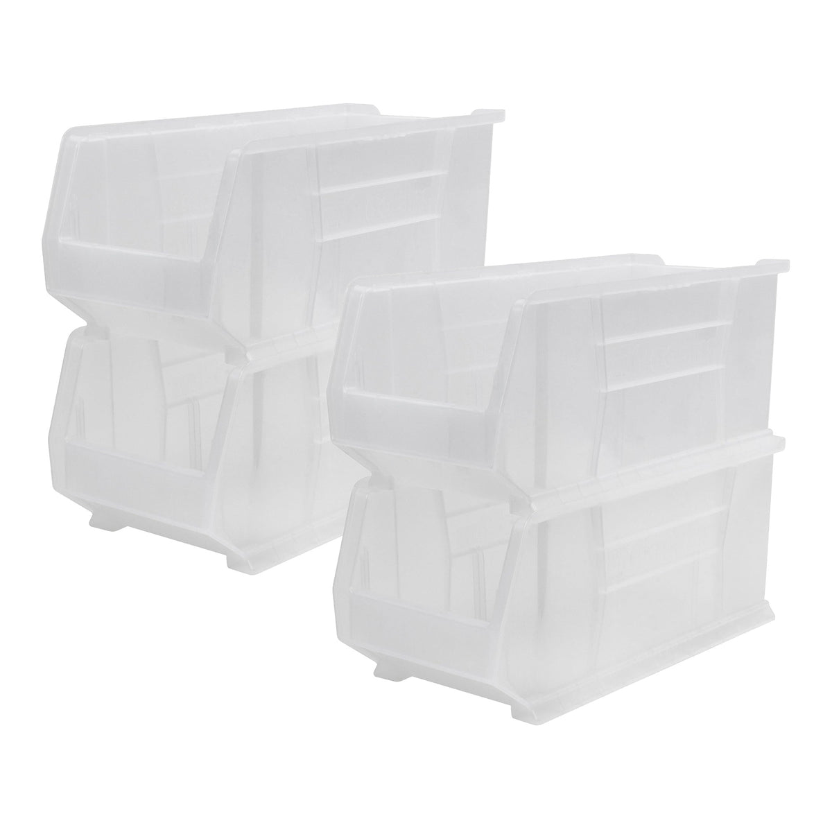 Akro-Mils 4 Pk AkroBins Plastic Storage Bins, Space-Saving Organizers (Open Box)