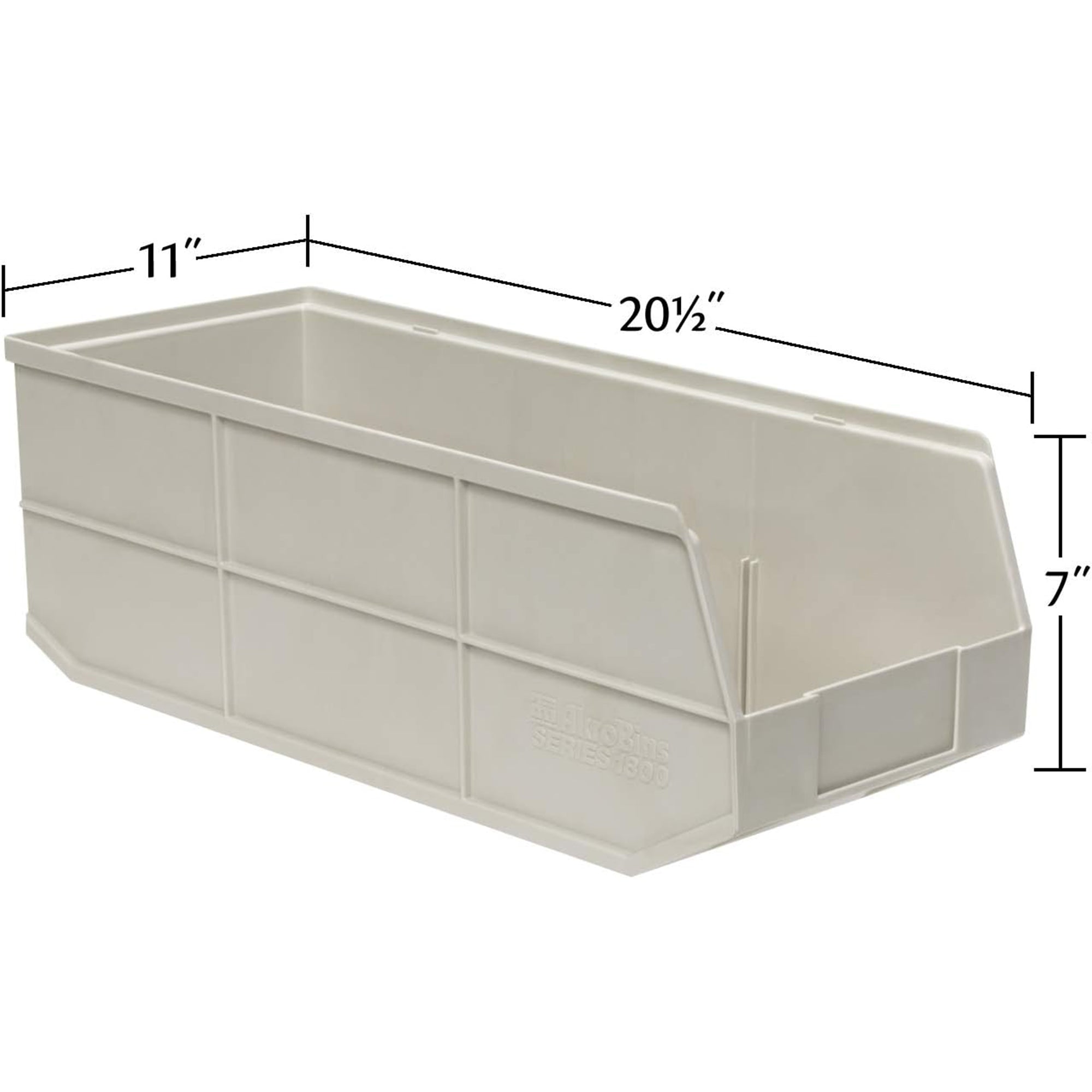 Akro-Mils 6 Pack AkroBins Plastic Storage Bins, Space-Saving Organizers, Beige