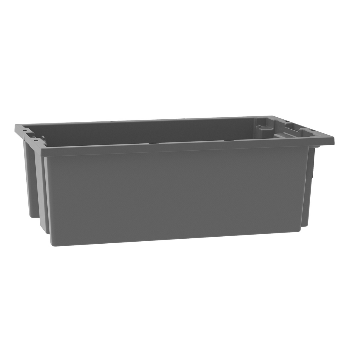 Akro-Mils 6 Pack Nest and Stack Plastic Storage Tote, 18" x 11" x 6", Grey