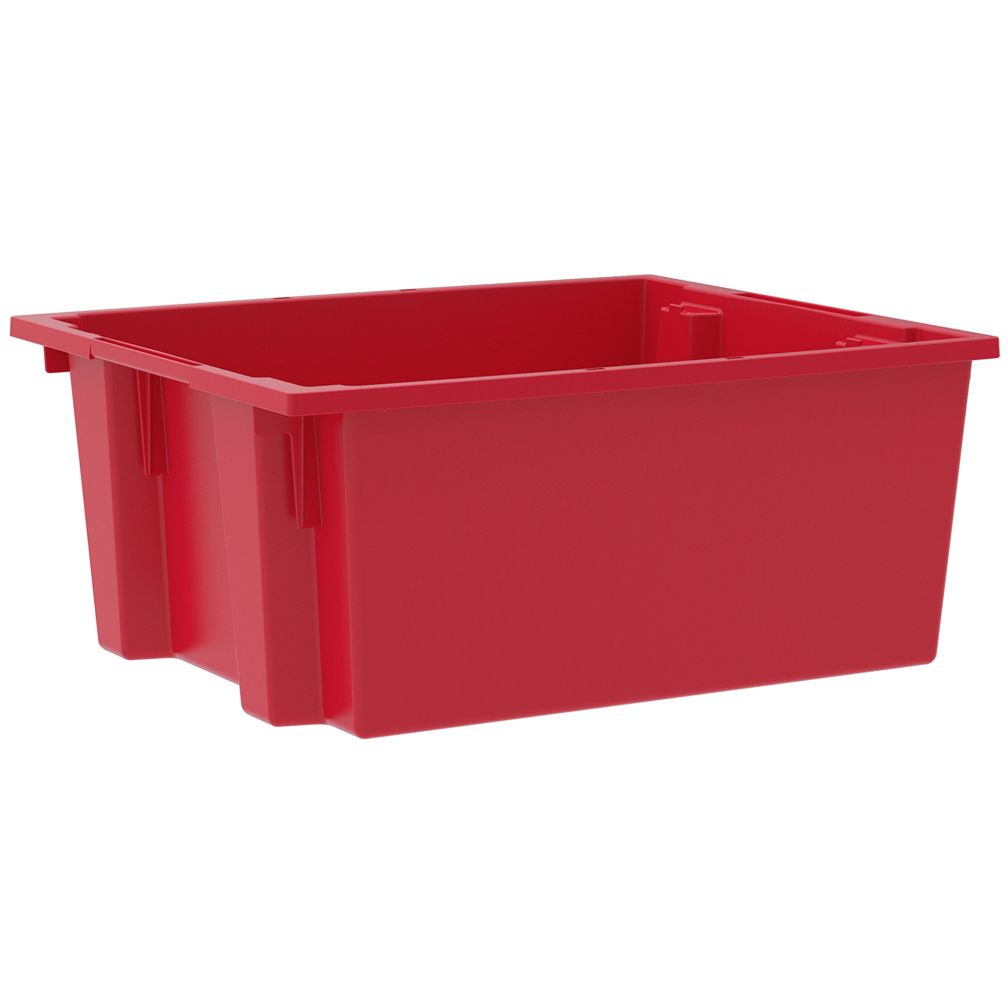 Akro-Mils 3 Pack Nest and Stack Plastic Storage Tote, 23.5" x 19.5" x 10", Red