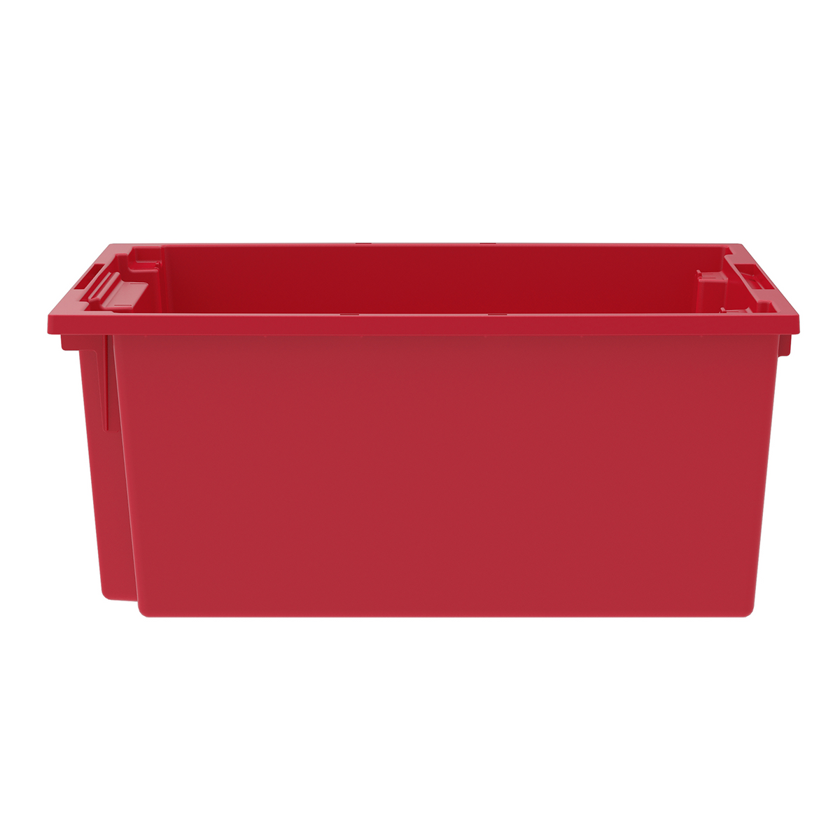 Akro-Mils 3 Pack Nest and Stack Plastic Storage Tote, 23.5" x 19.5" x 10", Red