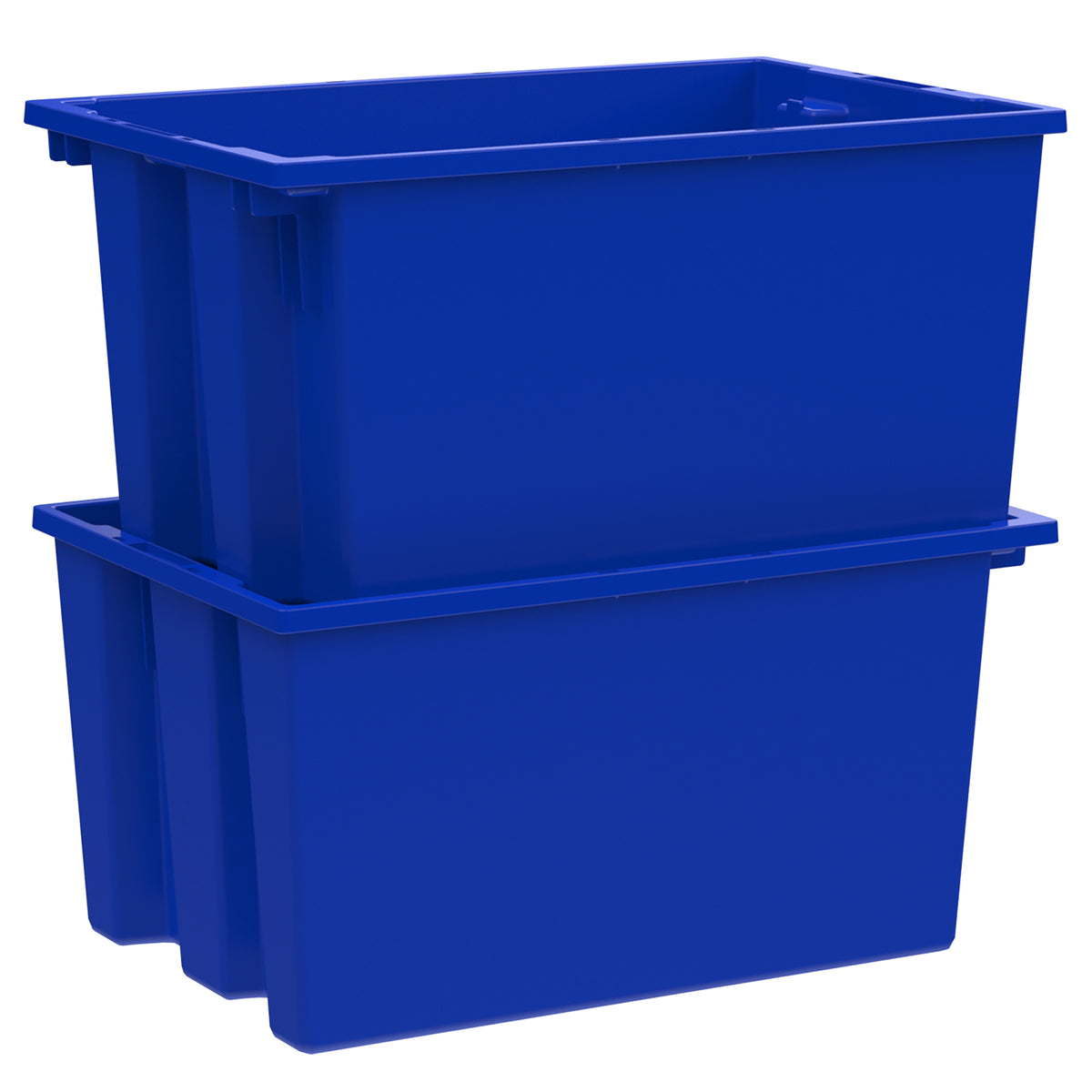 Akro-Mils 3 Pack Nest and Stack Plastic Storage Tote, 23.5" x 19.5" x 10", Blue