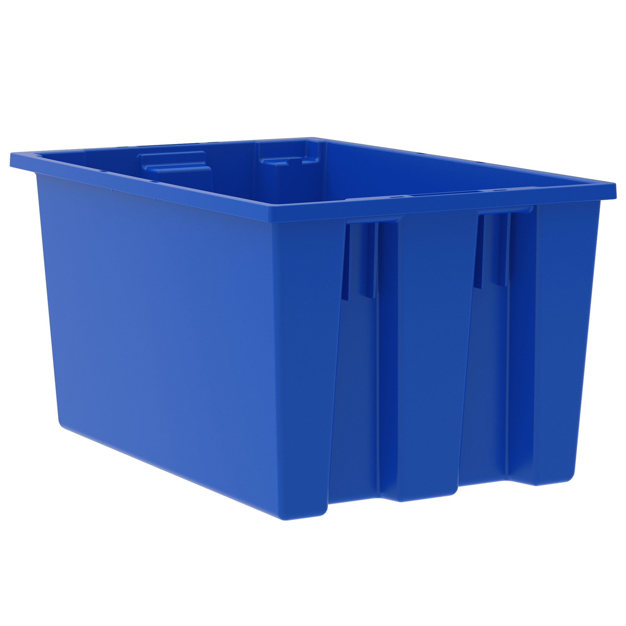 Akro-Mils 3 Pack Nest and Stack Plastic Storage Tote, 23.5" x 19.5" x 10", Blue
