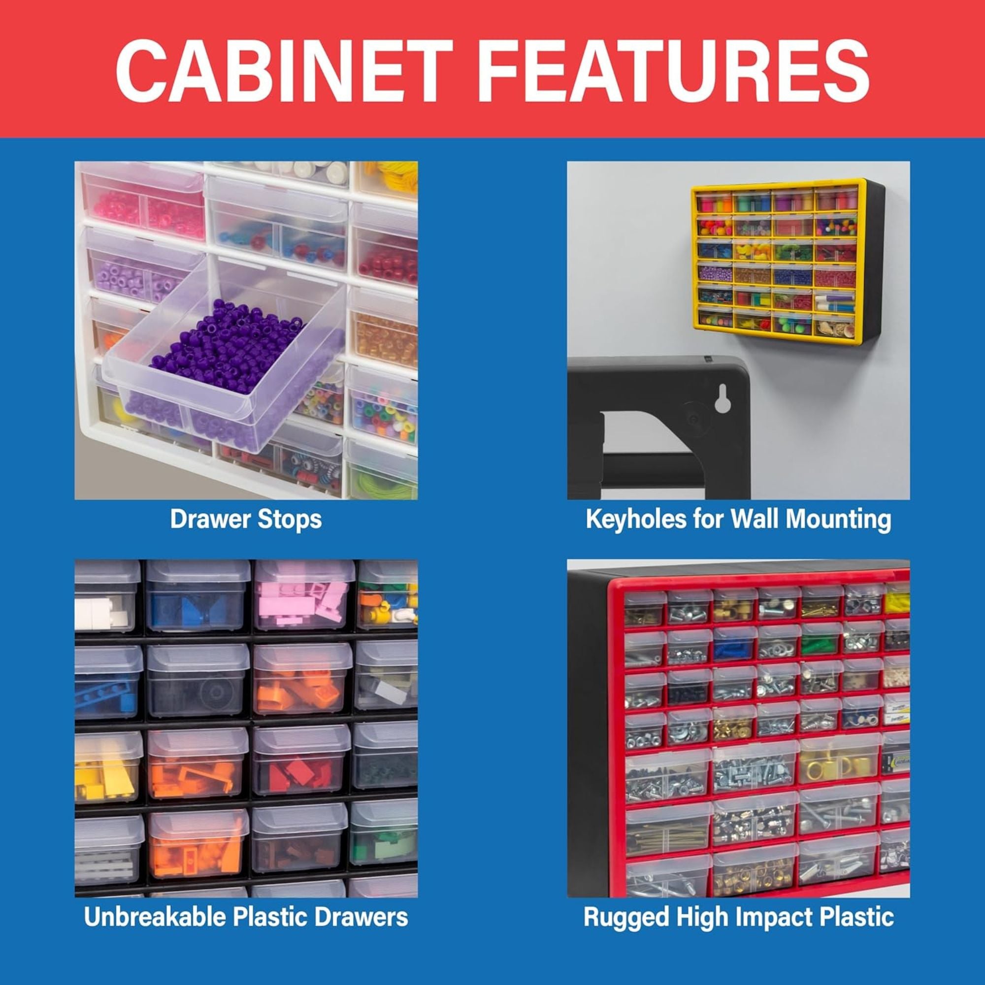Akro-Mils 44 Drawer Plastic Storage Organizer Cabinet for Garage Use (Open Box)