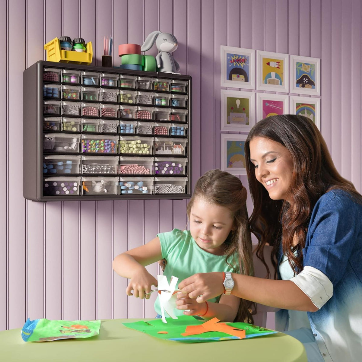Akro-Mils 44 Drawer Plastic Storage Organizer Cabinet for Garage Use (Open Box) - VMInnovations