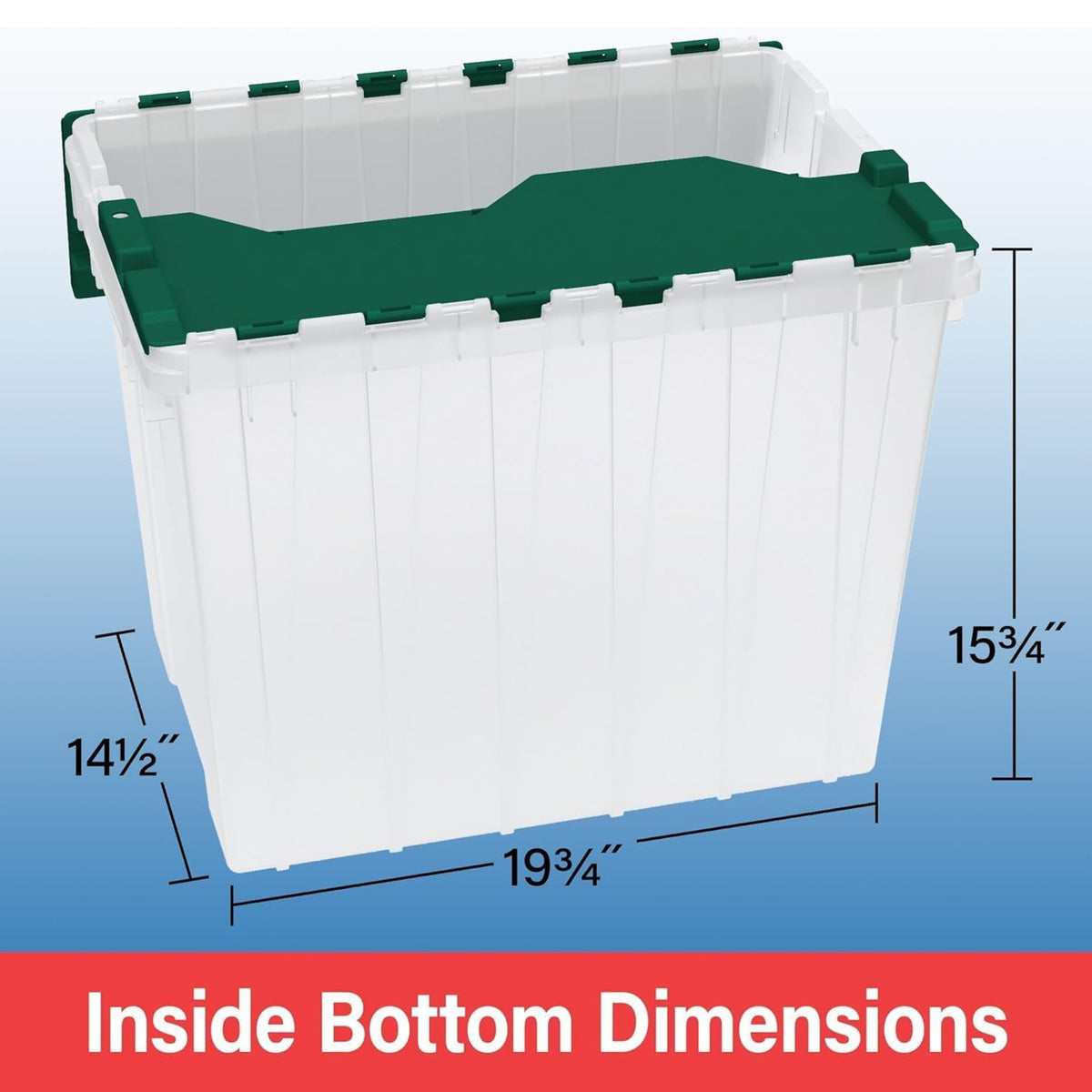 Akro-Mils KeepBox 18 Gal Plastic Storage Bin, Stackable Tote w/ Lid (Open Box) - VMInnovations