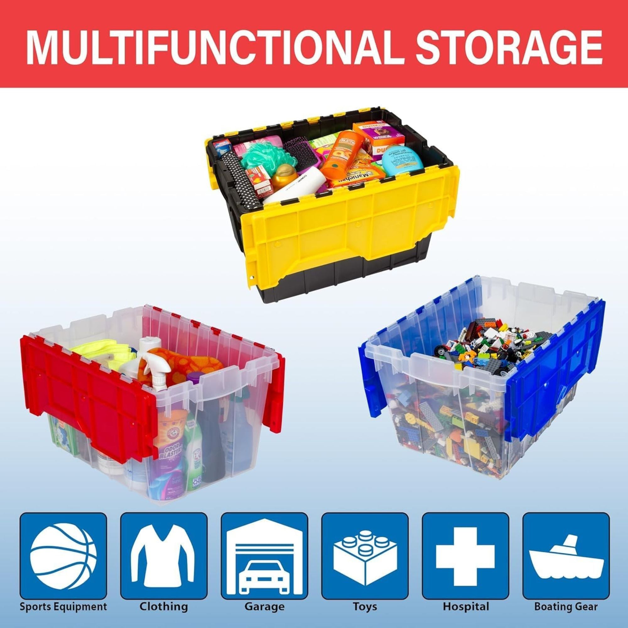 Akro-Mils KeepBox 18 Gal Plastic Storage Bin, Stackable Tote w/ Lid (Open Box) - VMInnovations