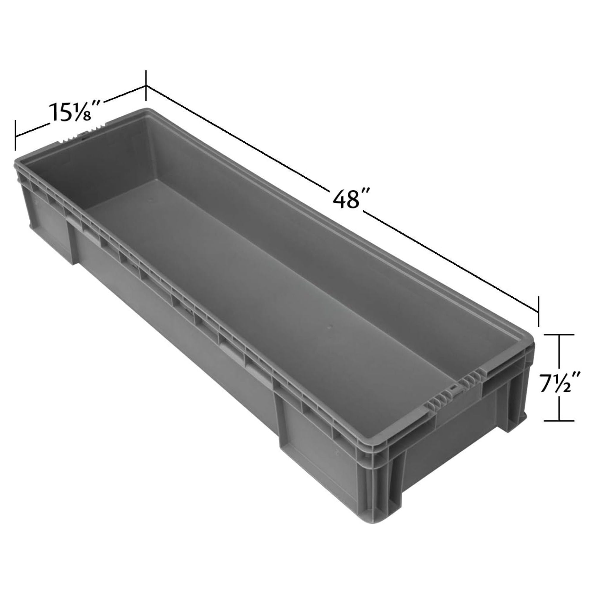 Buckhorn 48" Plastic Storage Bin, Stackable Garage Organizer Tote, Light Gray - VMInnovations