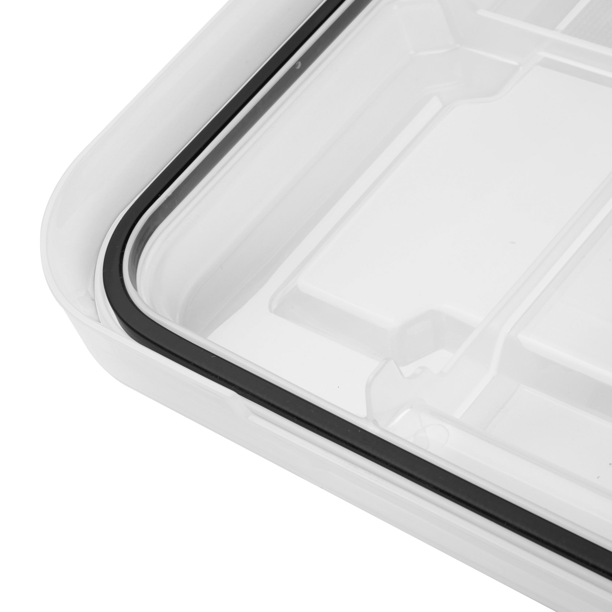 Sterilite 54 Qt Gasket Box, Stackable Storage Container with Lids, Black, 8 Pack