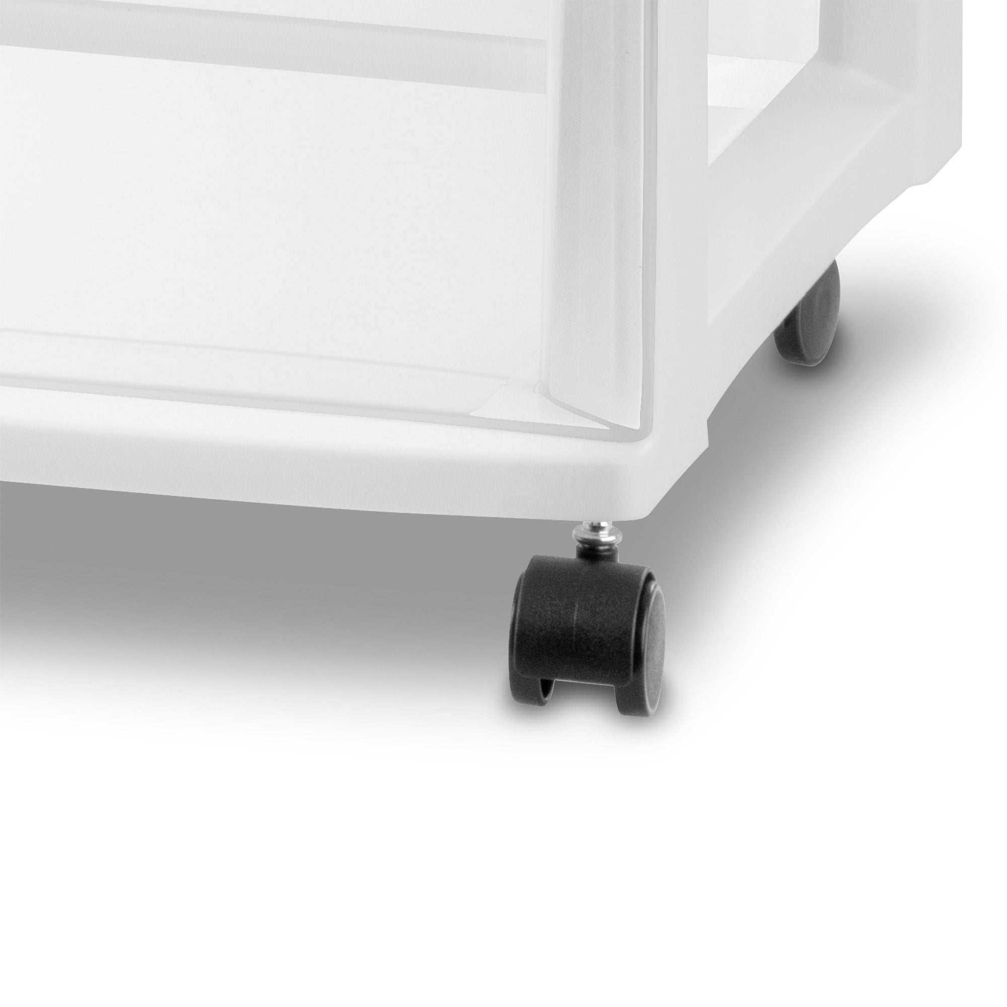 Sterilite Wide 3 Drawer Storage Cart, Plastic Rolling Organizer, White, 4 Pack