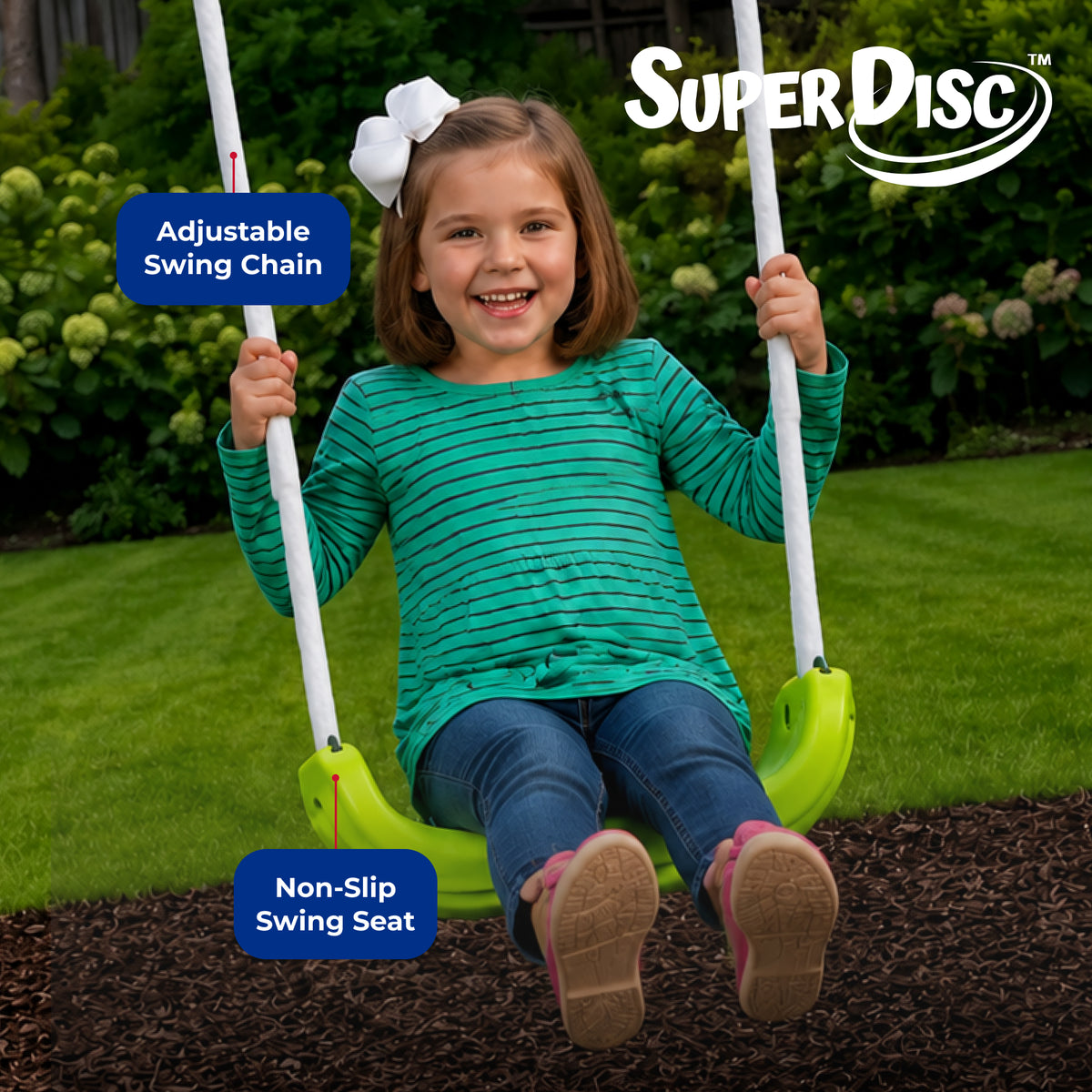 XDP Recreation Titan II Safe-Arch Swing Set for Backyard, Silver, Blue & Green - VMInnovations