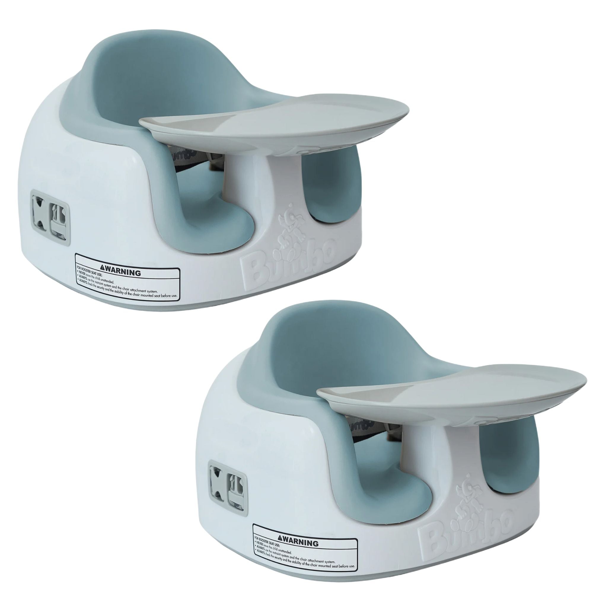 Bumbo Toddler Multi Seat 3-in-1 Booster High Chair & Tray, White/Mirage, 2 Pack