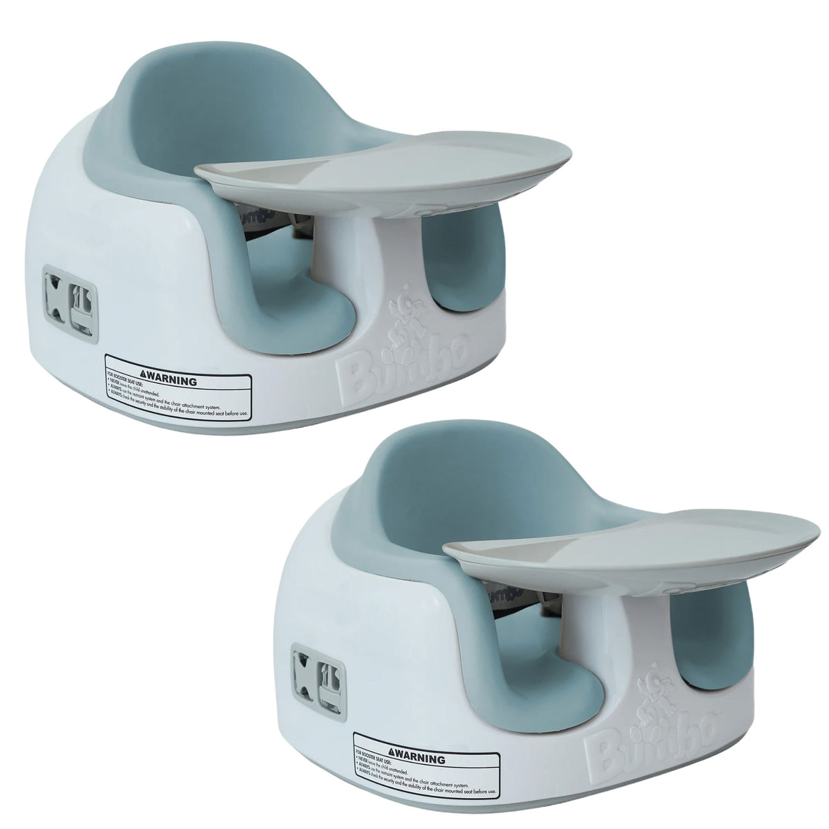 Bumbo Toddler Multi Seat 3-in-1 Booster High Chair & Tray, White/Mirage, 2 Pack