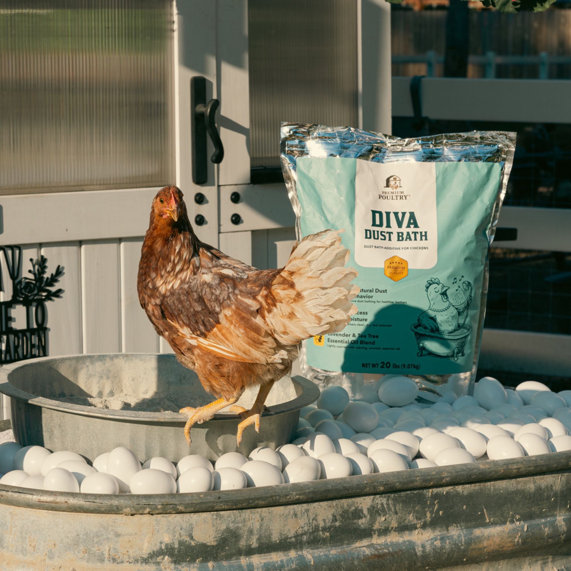 Premium Poultry Diva Dust Bath with Lavender and Tea Tree, 20 Lb Bag, 2 Pack