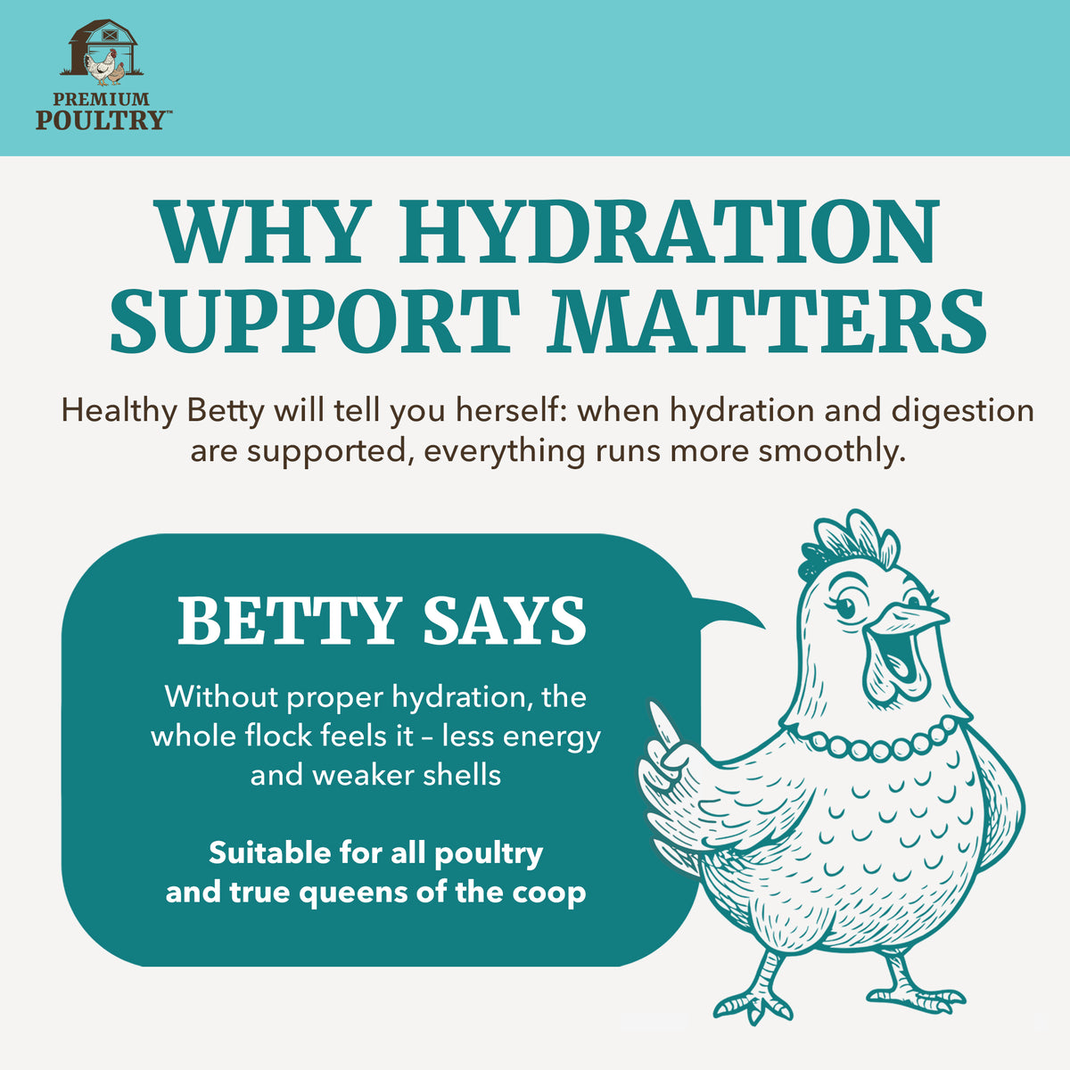 Premium Poultry Happy Hour Hydrate, Electrolytes and Probiotics, 16oz, 8 Pack