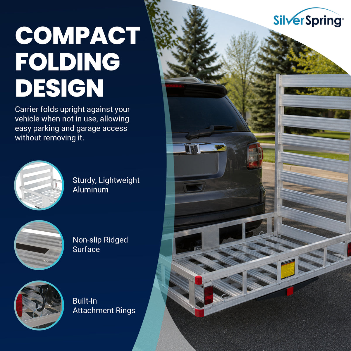 Silver Spring 48" x 28" Steel Wheelchair Carrier w/Ramp & Hitch Mount (Open Box)