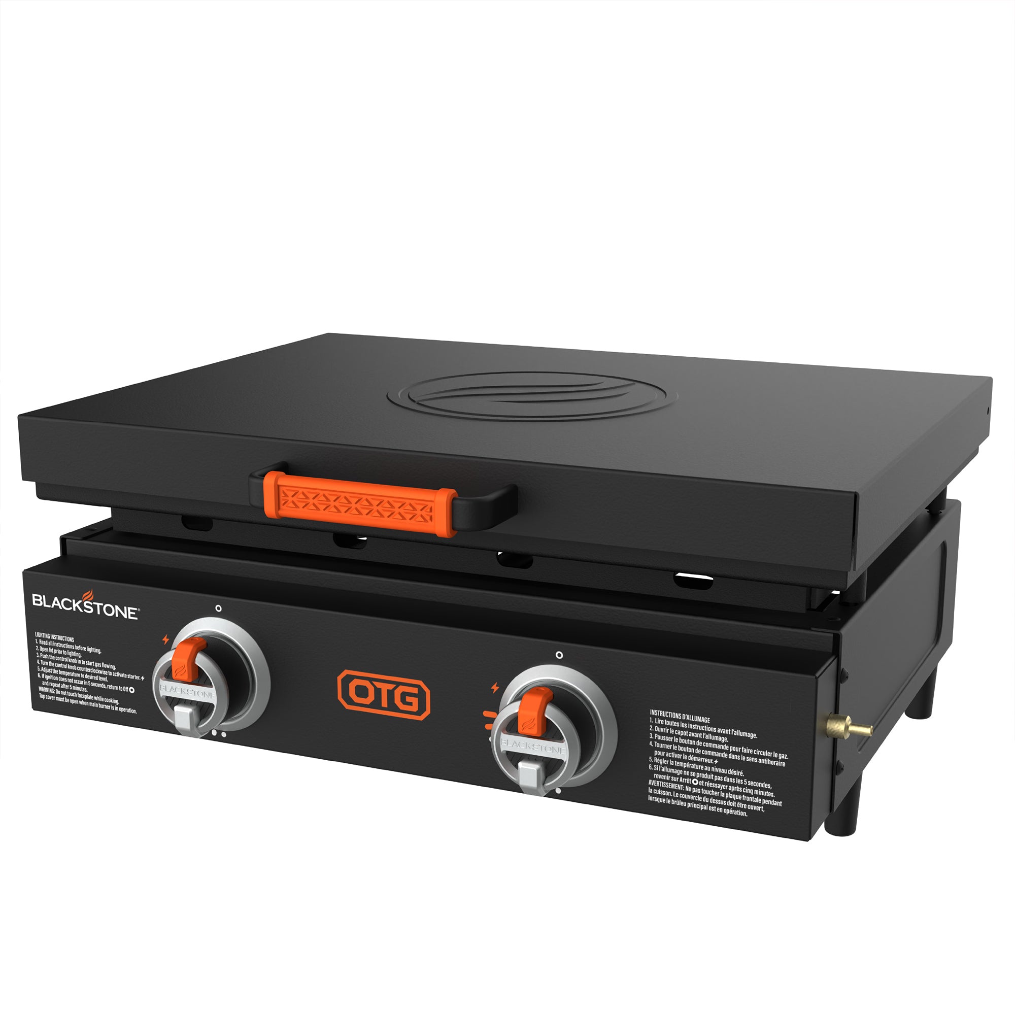 Blackstone OTG 22" Tabletop Griddle with Hard Cover & Dual Heating Zones, Black