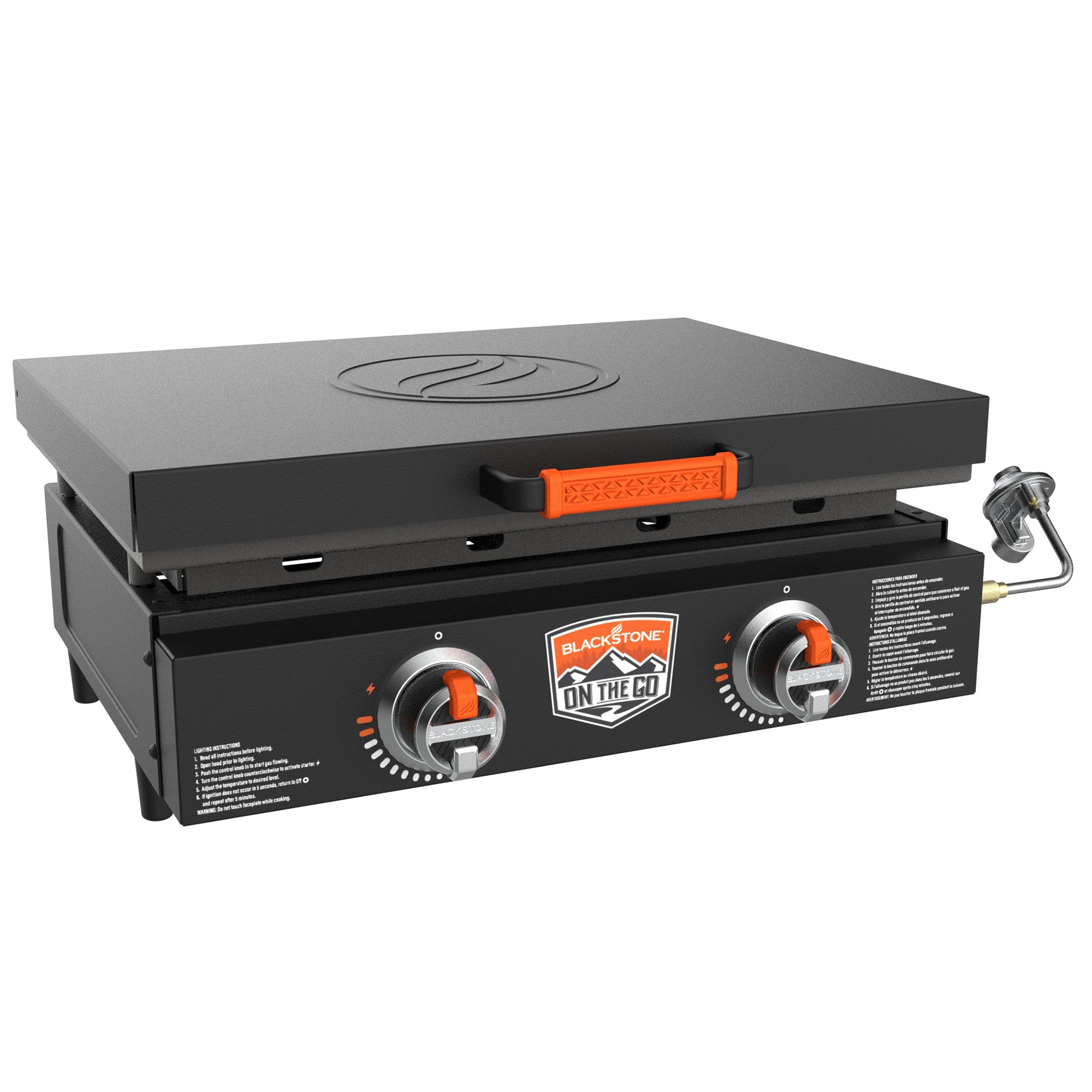 Blackstone OTG 22" Tabletop Griddle with Hard Cover & Dual Heating Zones, Black