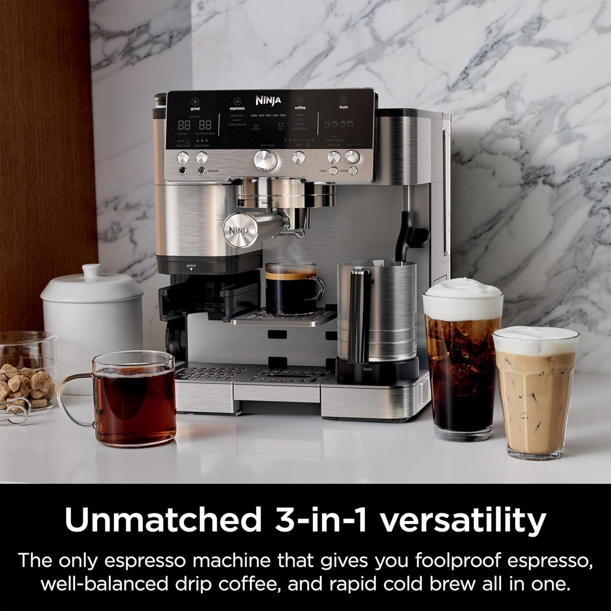 Ninja Luxe Café Premier Series 3 in 1 Coffee Machine (Certified Refurbished)
