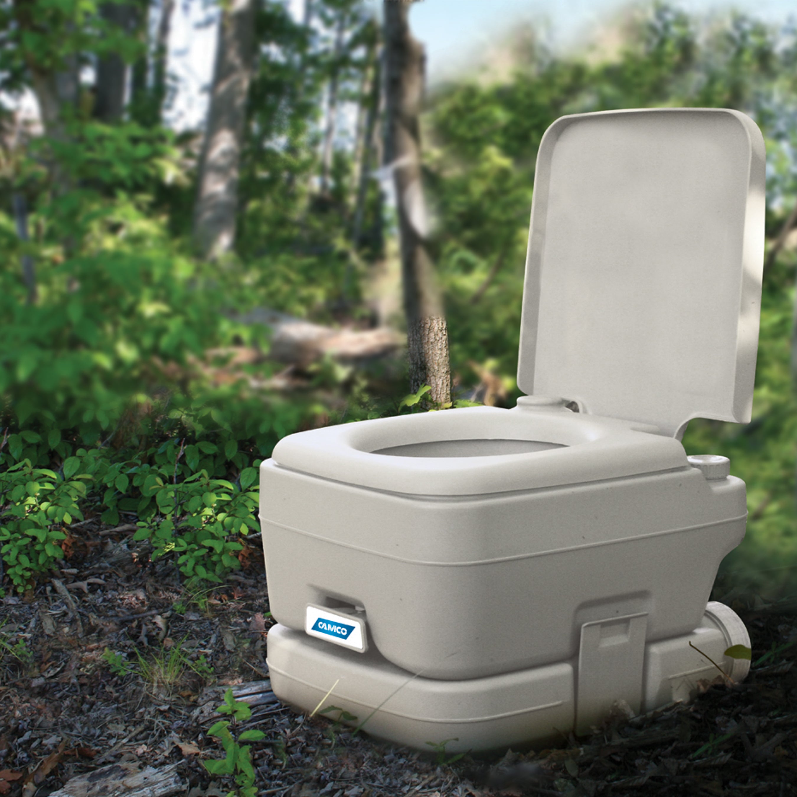 Camco 2.6 Gallon Portable Toilet with Detachable Holding Tank and Carry Handle