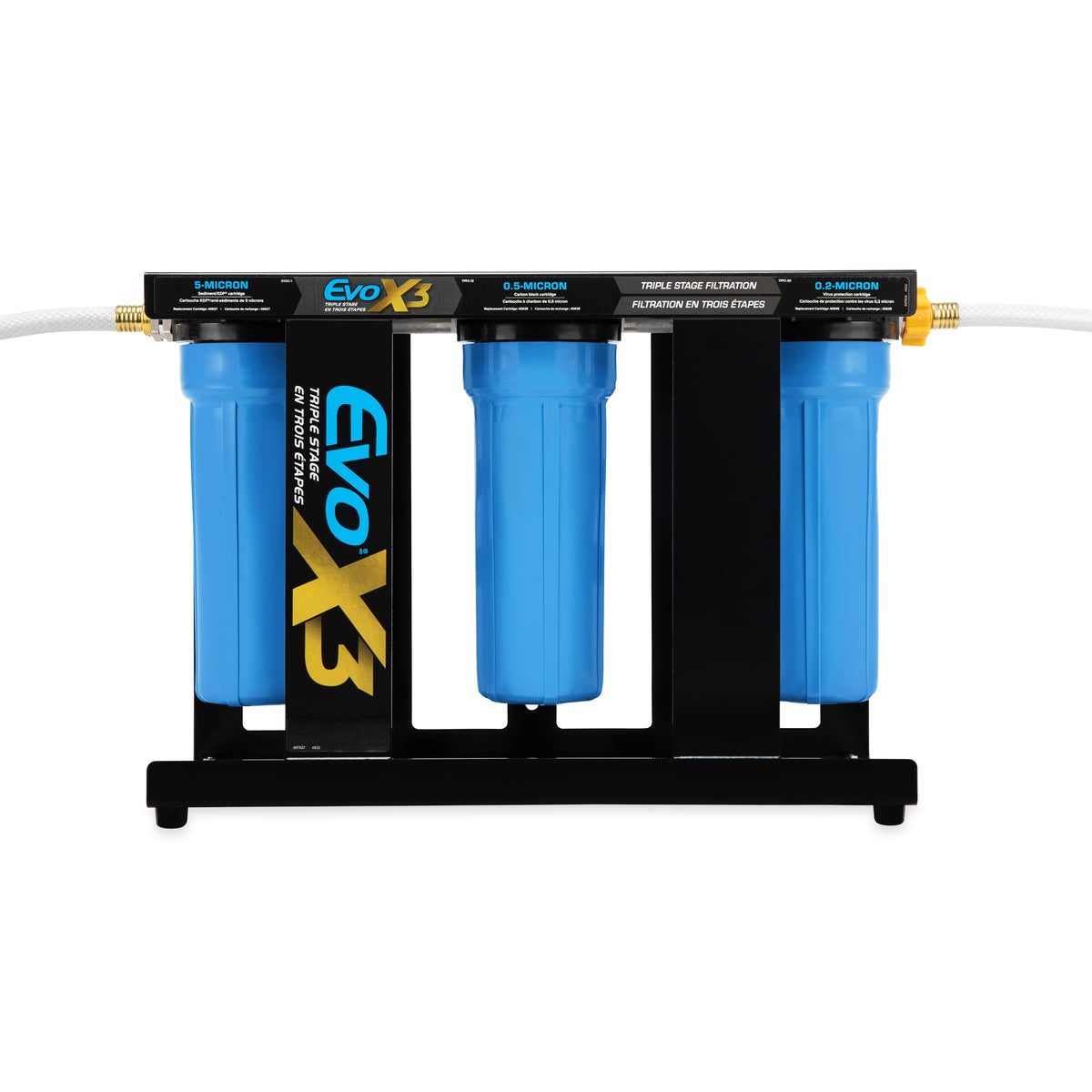 Camco Evo X3 Triple Stage RV Water Filter System with 3 Replaceable Cartridges - VMInnovations