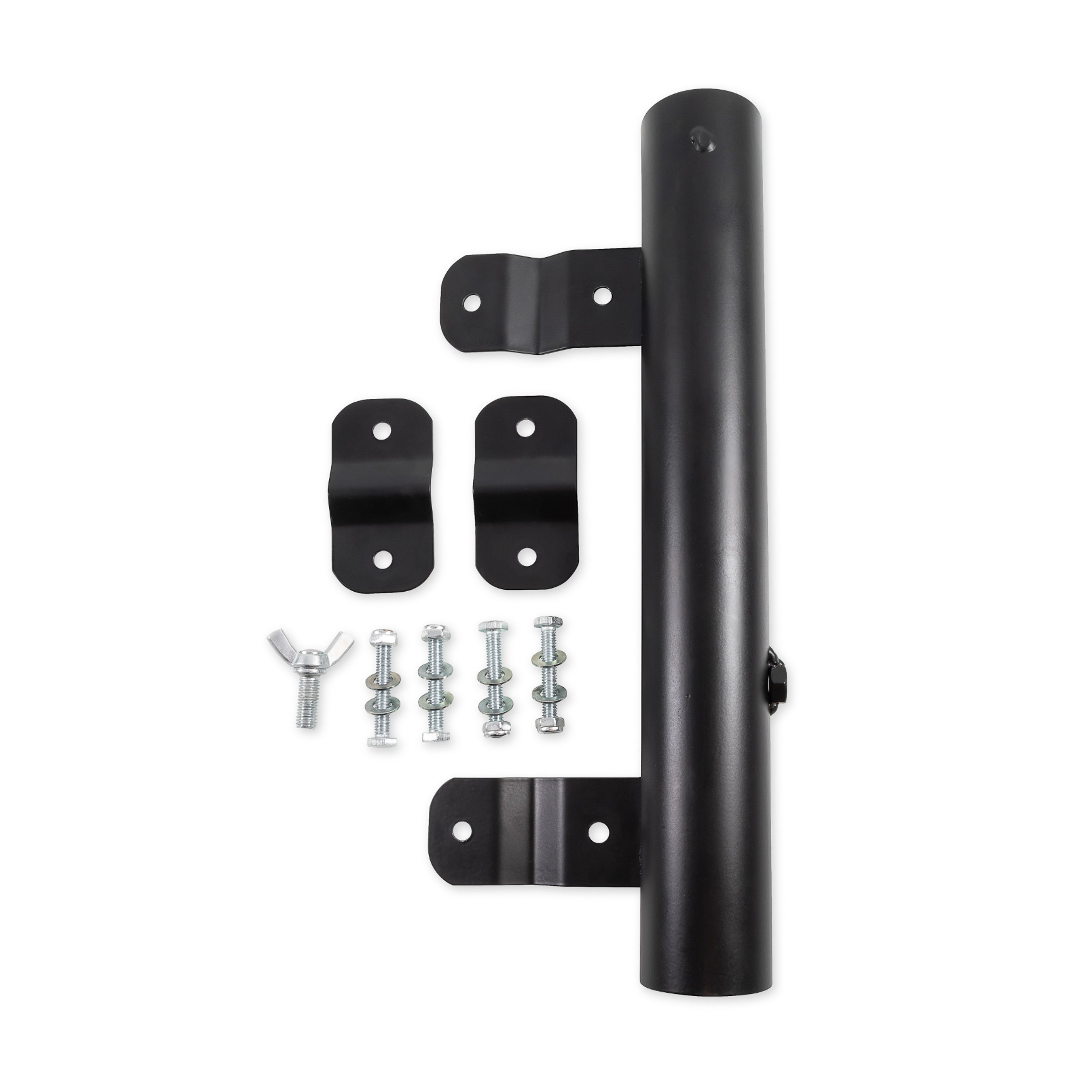 Camco RV Ladder Mounted Flagpole Holder, Up to 1-9/16 Inch Diameter, Black
