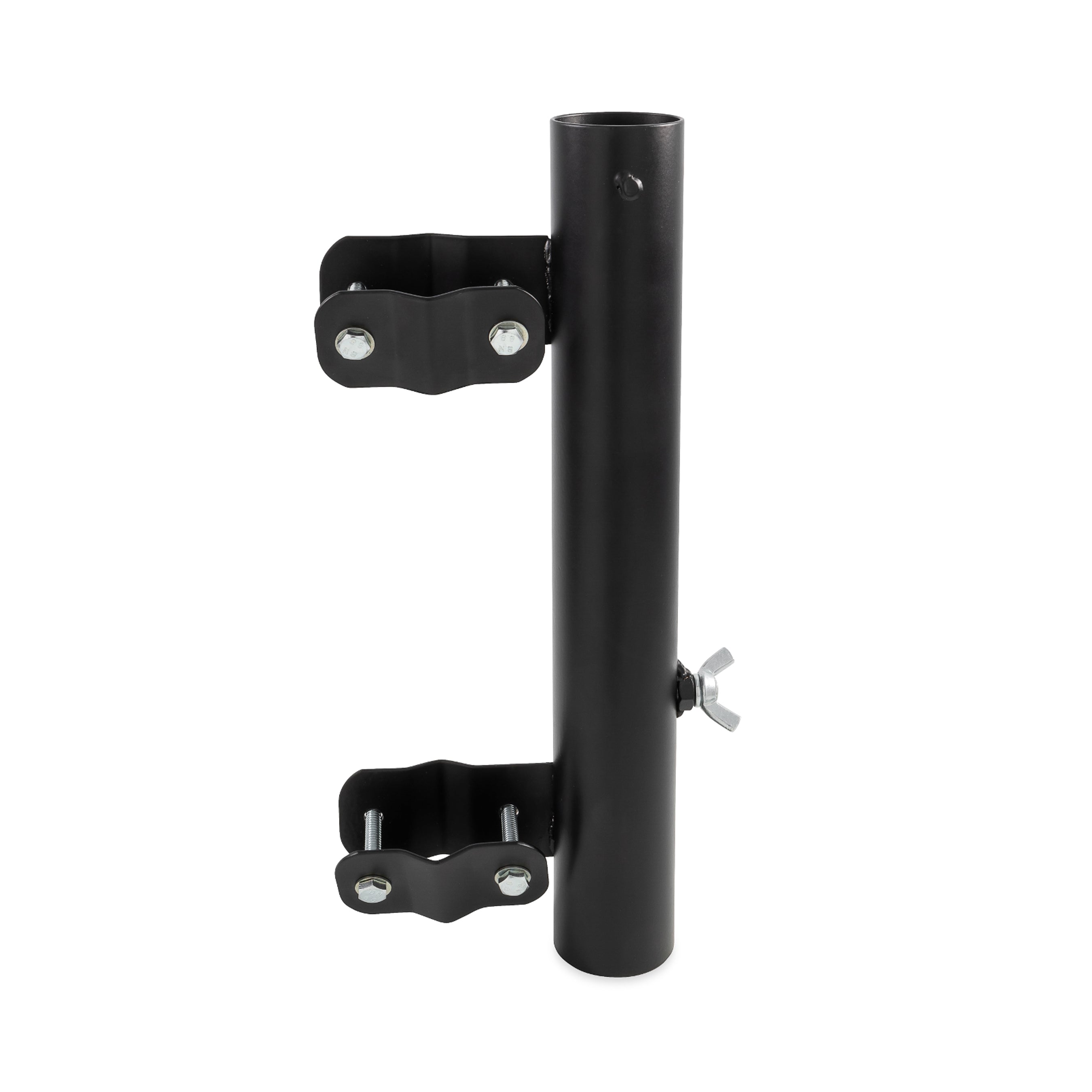 Camco RV Ladder Mounted Flagpole Holder, Up to 1-9/16 Inch Diameter, Black