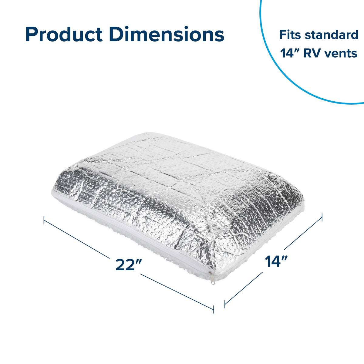 Camco 14” x 22" RV Vent Insulator Cover for Roof, Skylight, Reflective Surface