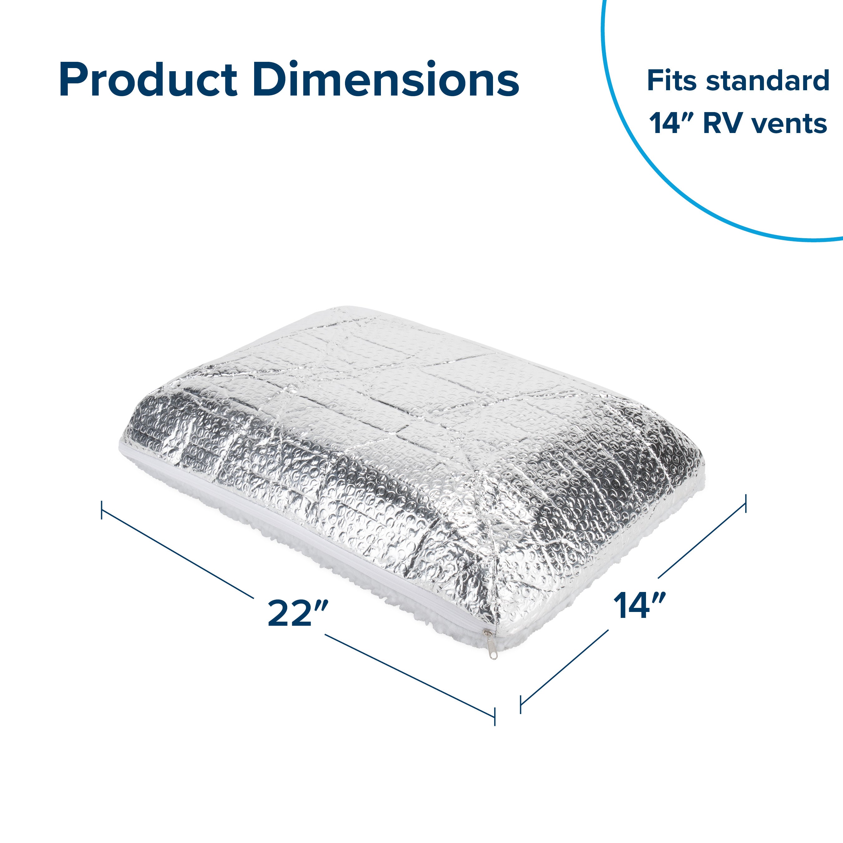 Camco 14” x 22" RV Vent Insulator Cover for Roof, Skylight, Reflective Surface