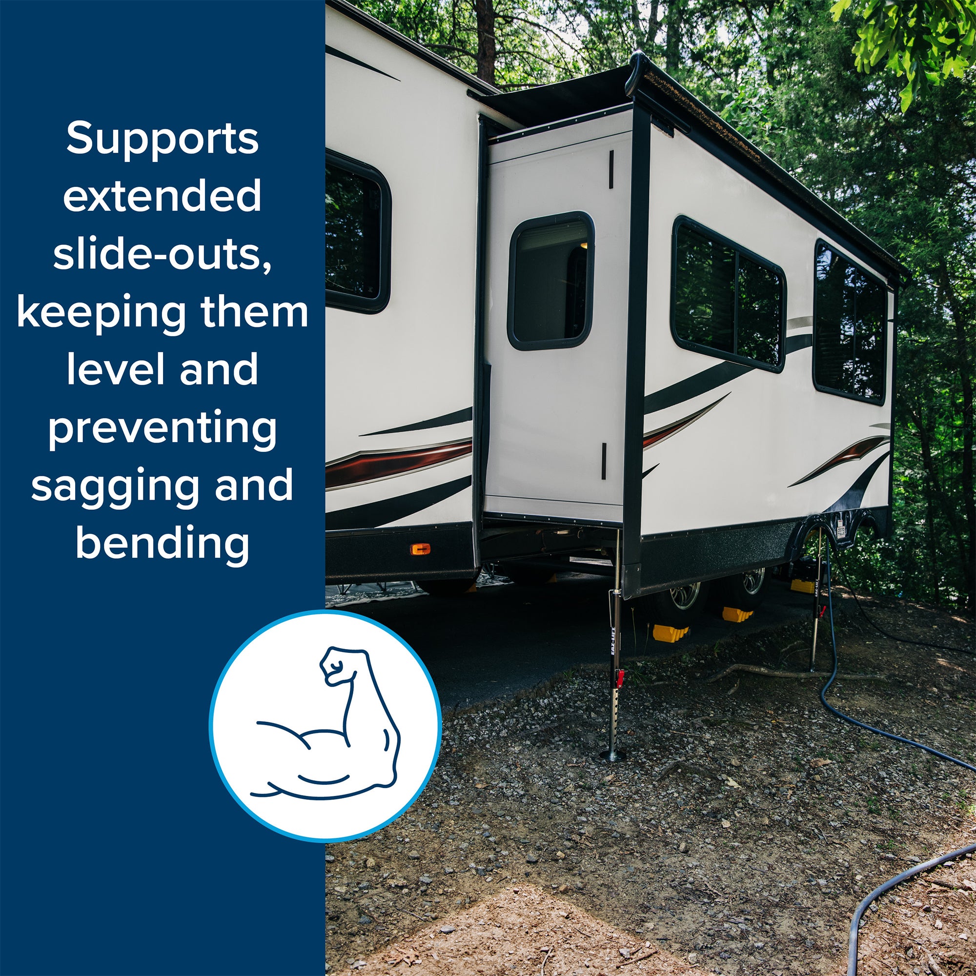Camco Eaz-Lift Adjustable RV Slide-Out Supports, 19 to 49 Inch Lift, Pack of 2 - VMInnovations